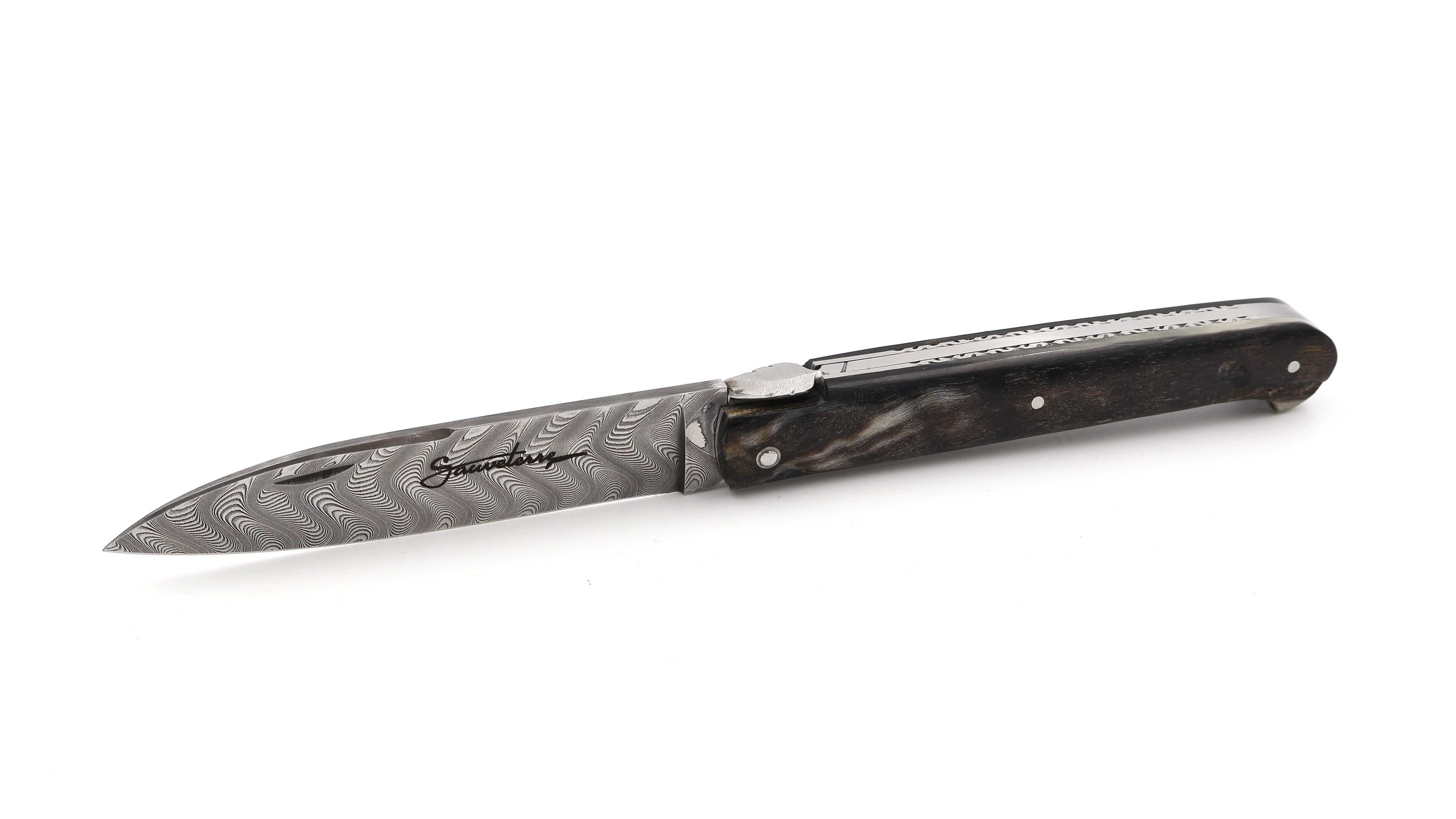 Sauveterre Messer Damast Widder massiv guillochiert 11 cm