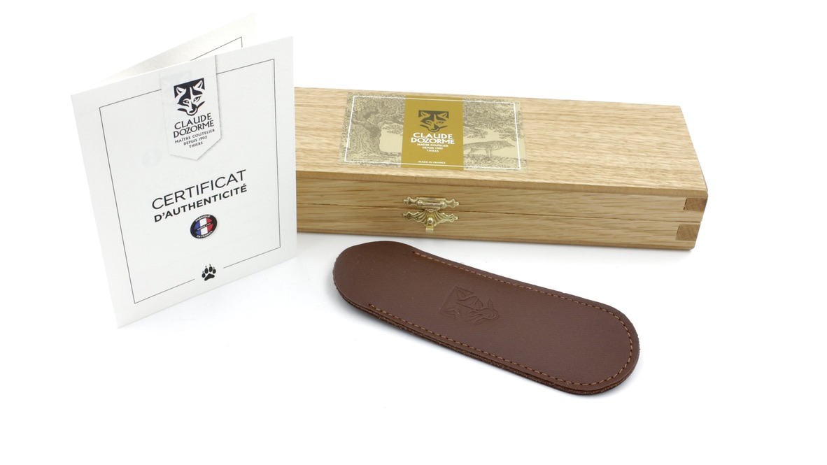 Claude DOZORME Thiers RLT ebony damascus blade and bolsters Claude DOZORME Thiers RLT ebony damascus blade and bolsters