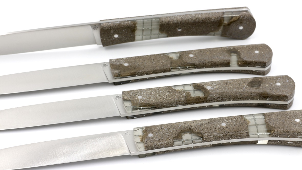 Roland LANNIER Tabelknives CONCRETE  Set 4 pieces Roland LANNIER Tabelknives CONCRETE  Set 4 pieces