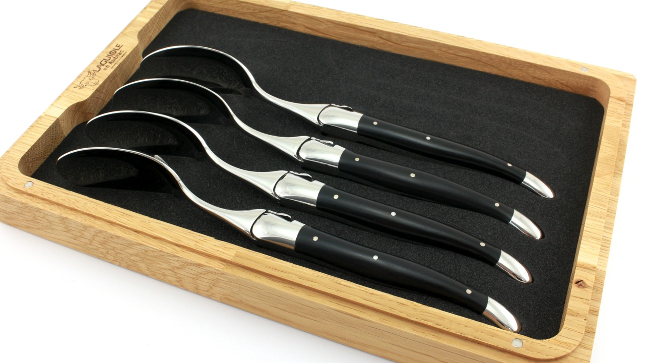 Laguiole en Aubrac Ebenholz Suppenlöffel Set