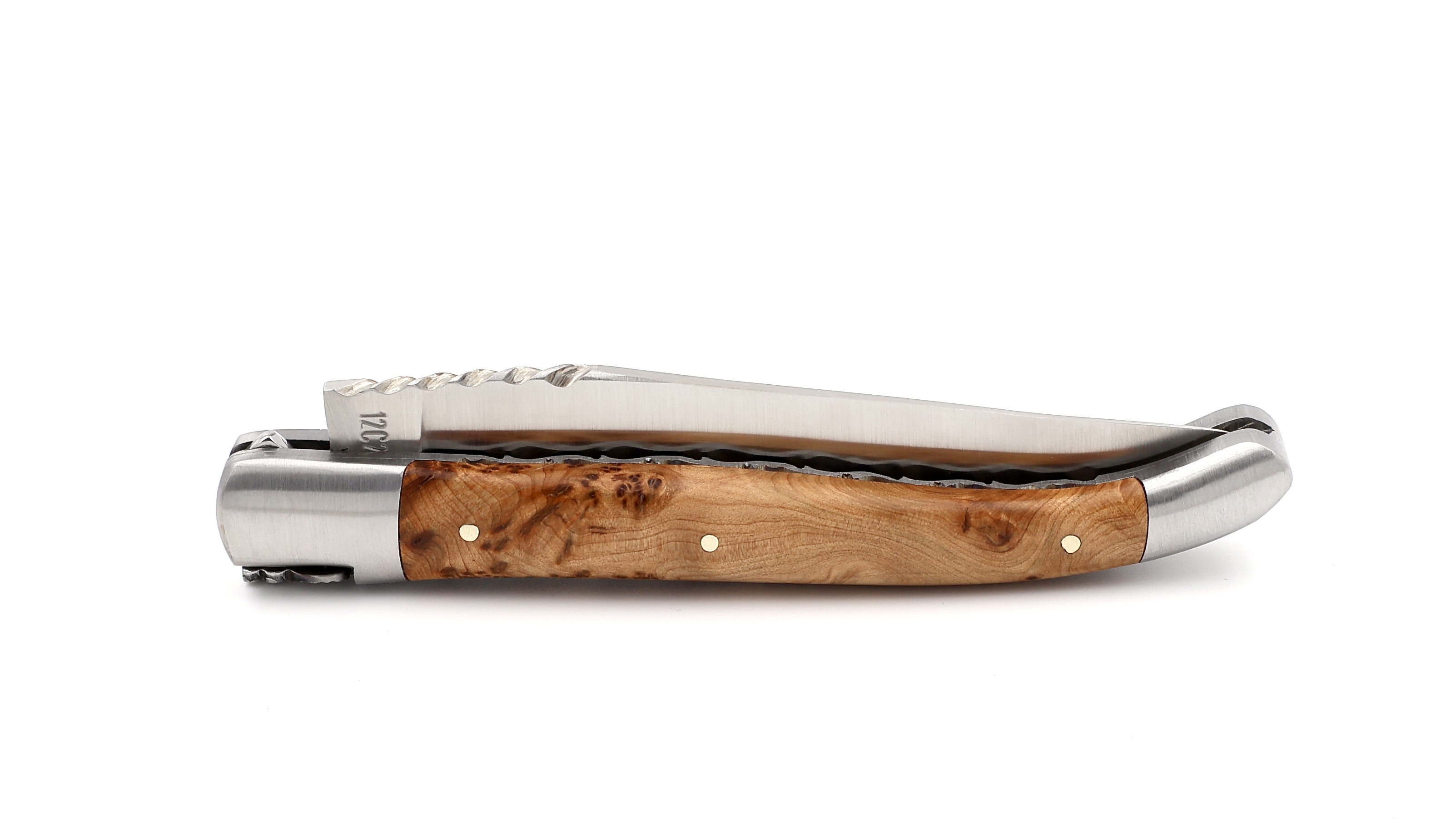 Laguiole en Aubrac Spiralfeder Wacholder Doppelplatine 12 cm