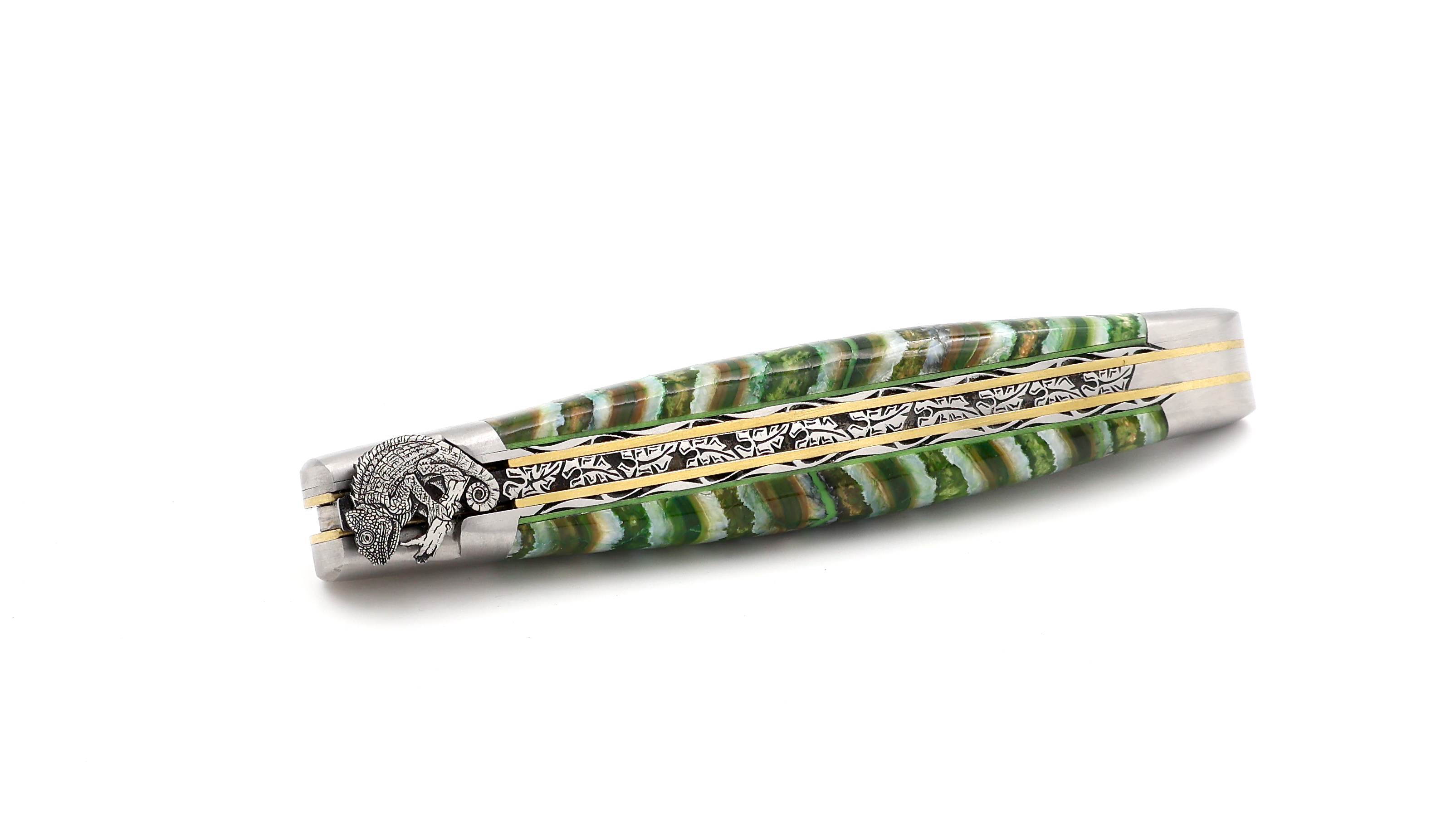 Laguiole en Aubrac Laguiole knife unique piece gecko - stabilzed mammoth tusk 12 cm