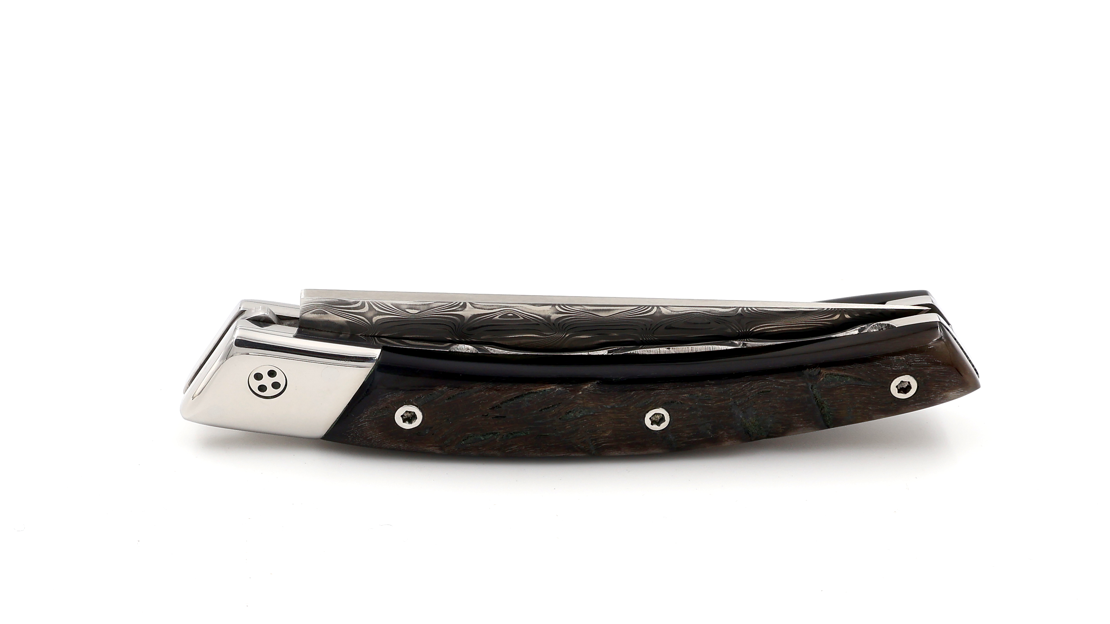 Claude DOZORME Thiers RLT ram horn damascus blade (2)