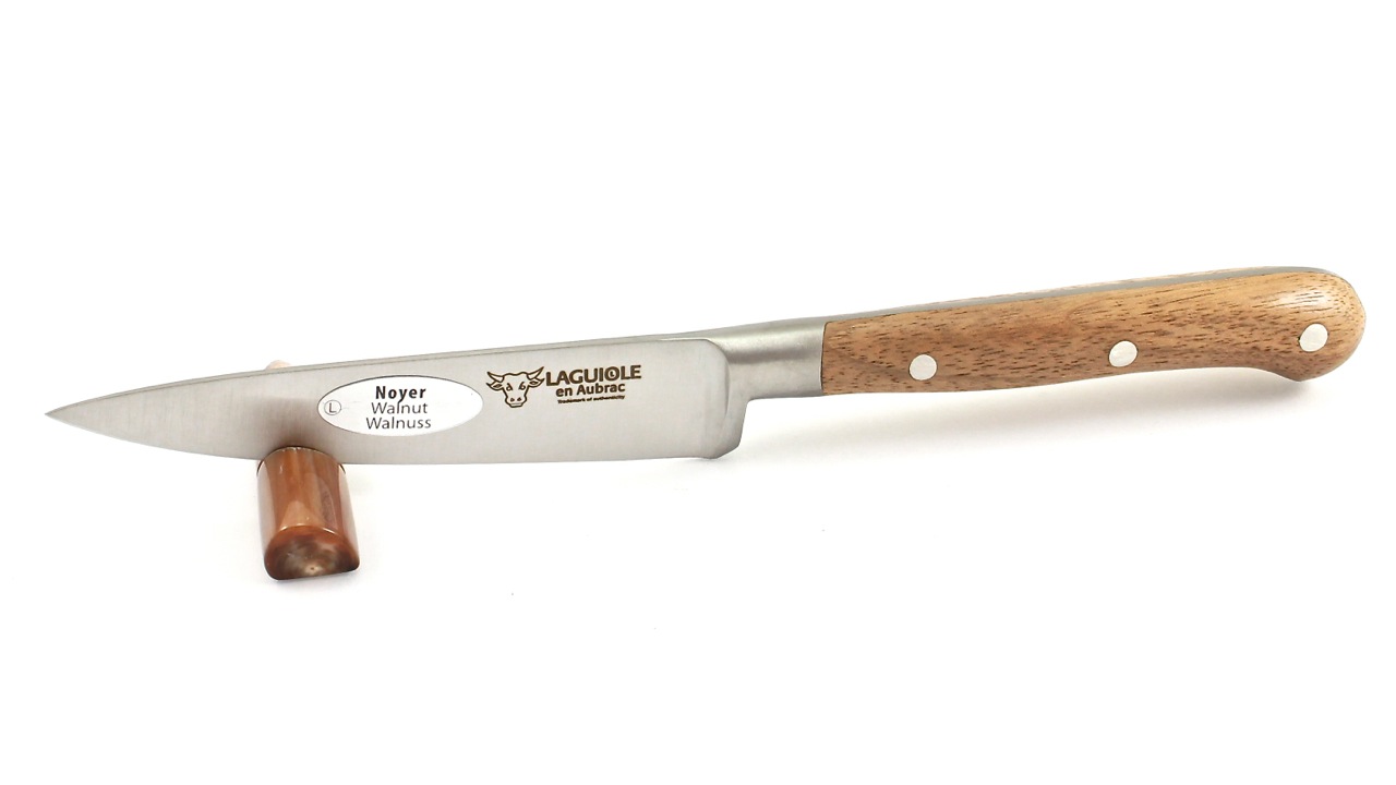 Kochmesser-10-Walnuss 10 cm Officemesser Nussbaum Laguiole en Aubrac