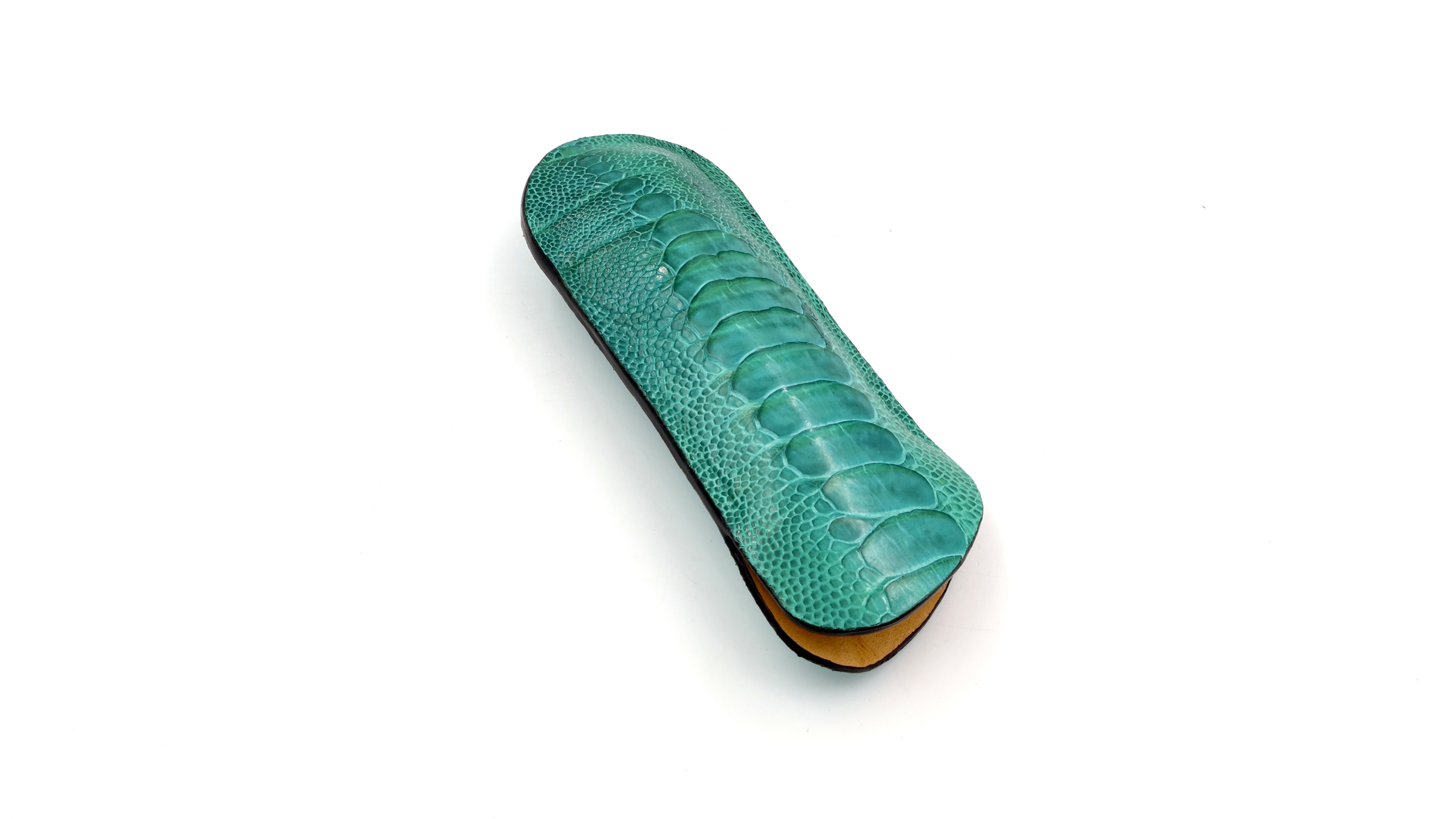 Atelier N°7 Stecketui Straussenbein Leder türkisgrün 14 cm   Atelier N°7 Stecketui Straussenbein Leder türkisgrün 14 cm