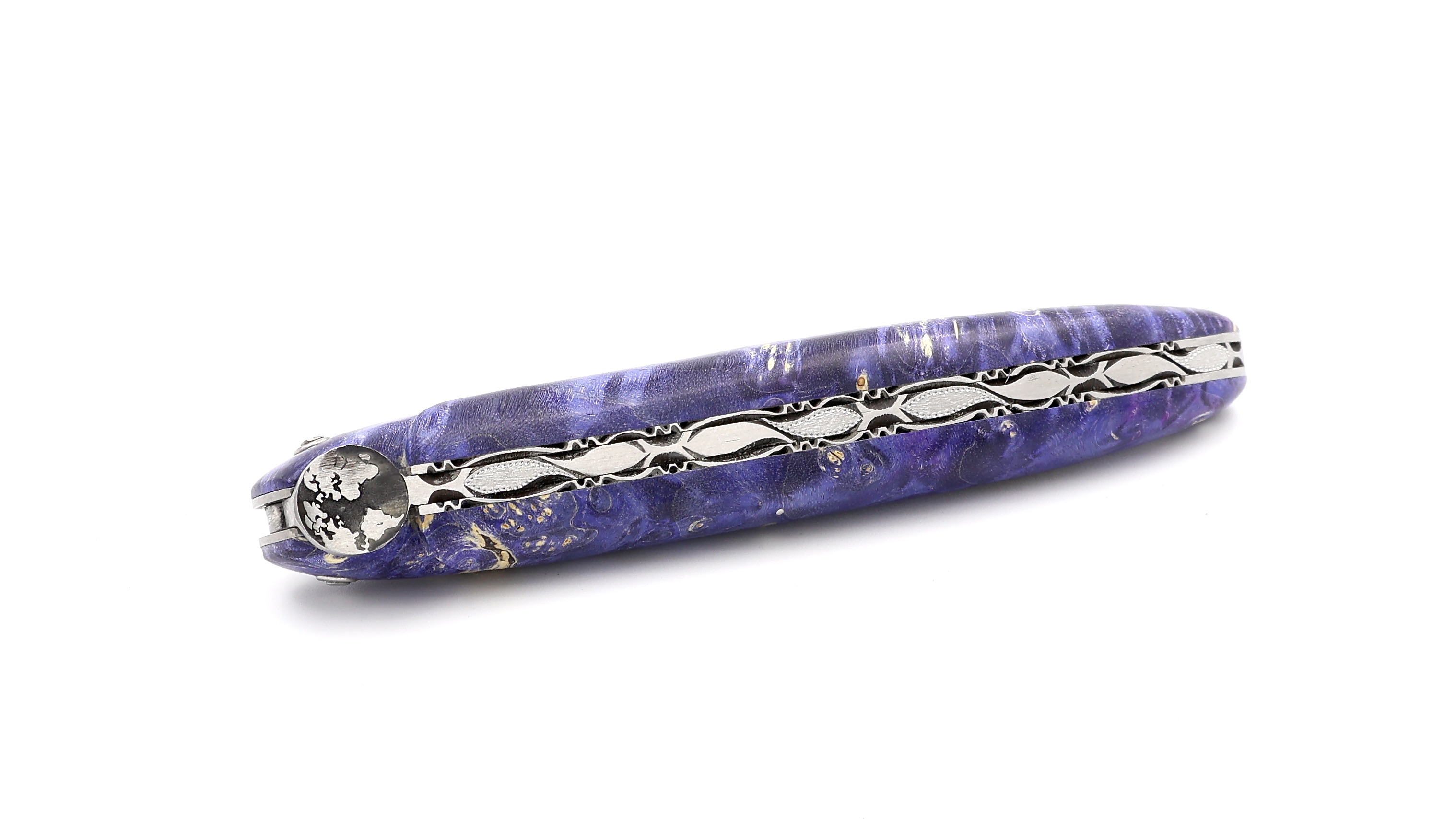 Laguiole en Aubrac Biene ERDE Holunder Wurzelholz DSC® Carbon Damastklinge 12 cm