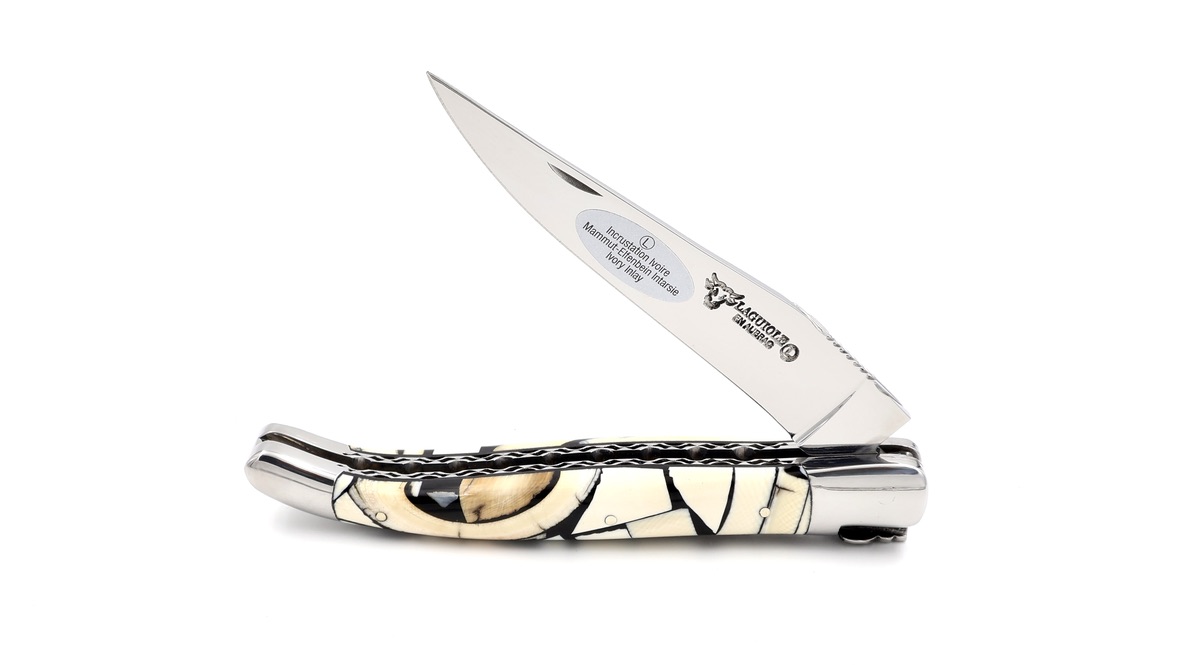 Laguiole en Aubrac Mammutelfenbein Nougatine Doppelplatine 12 cm