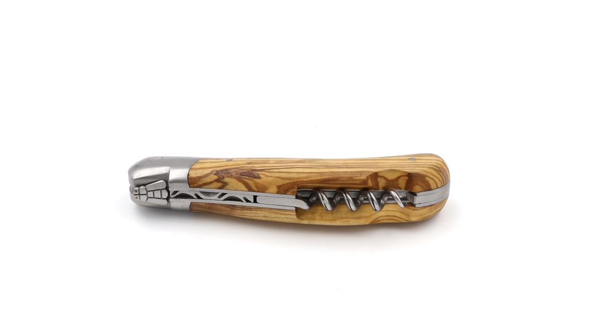 ARBALETE G. David Laguiole hunting knife NATURE with corkscrew Olive wood