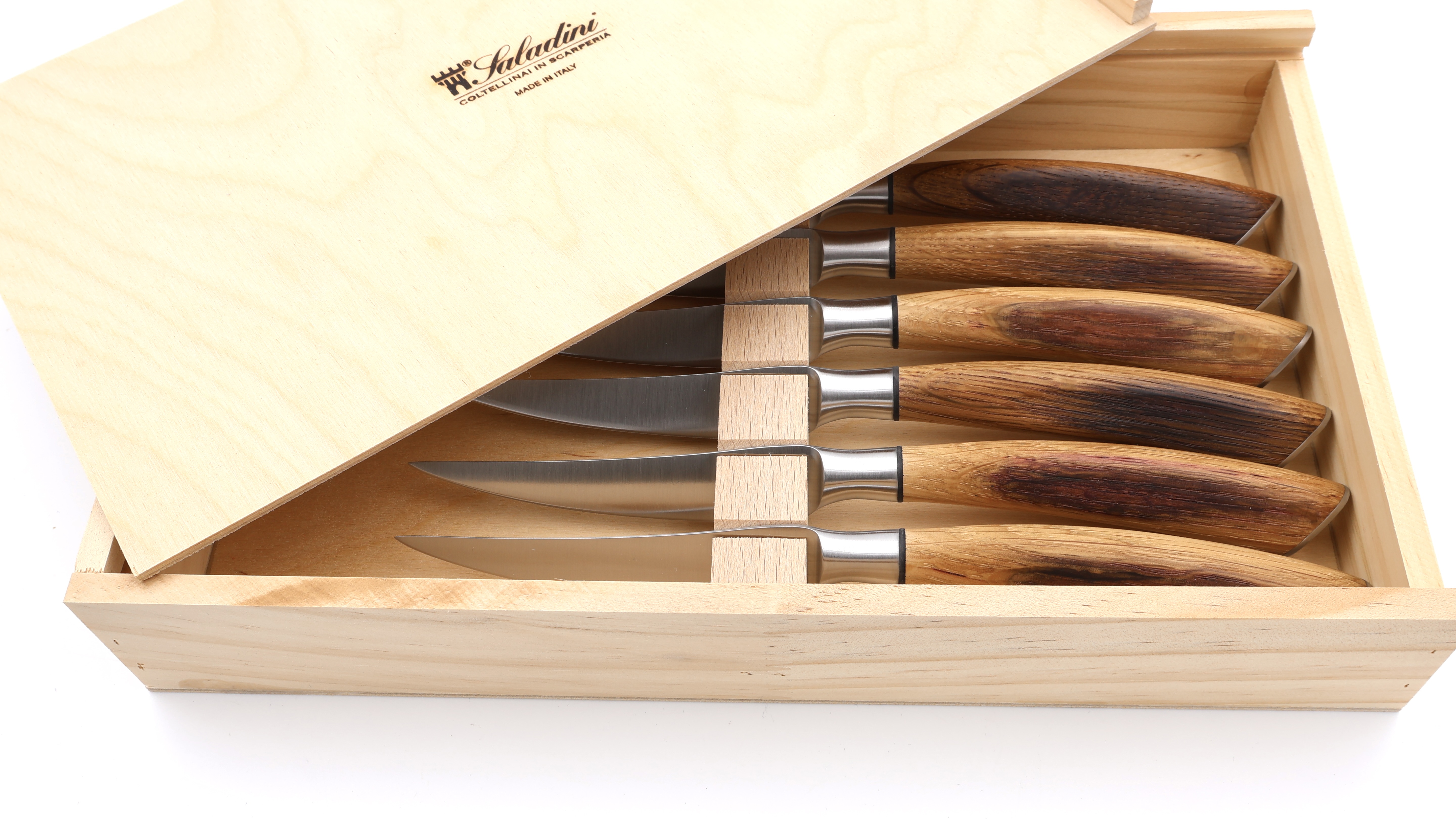 Saladini steakknives set of 6 barrel oak