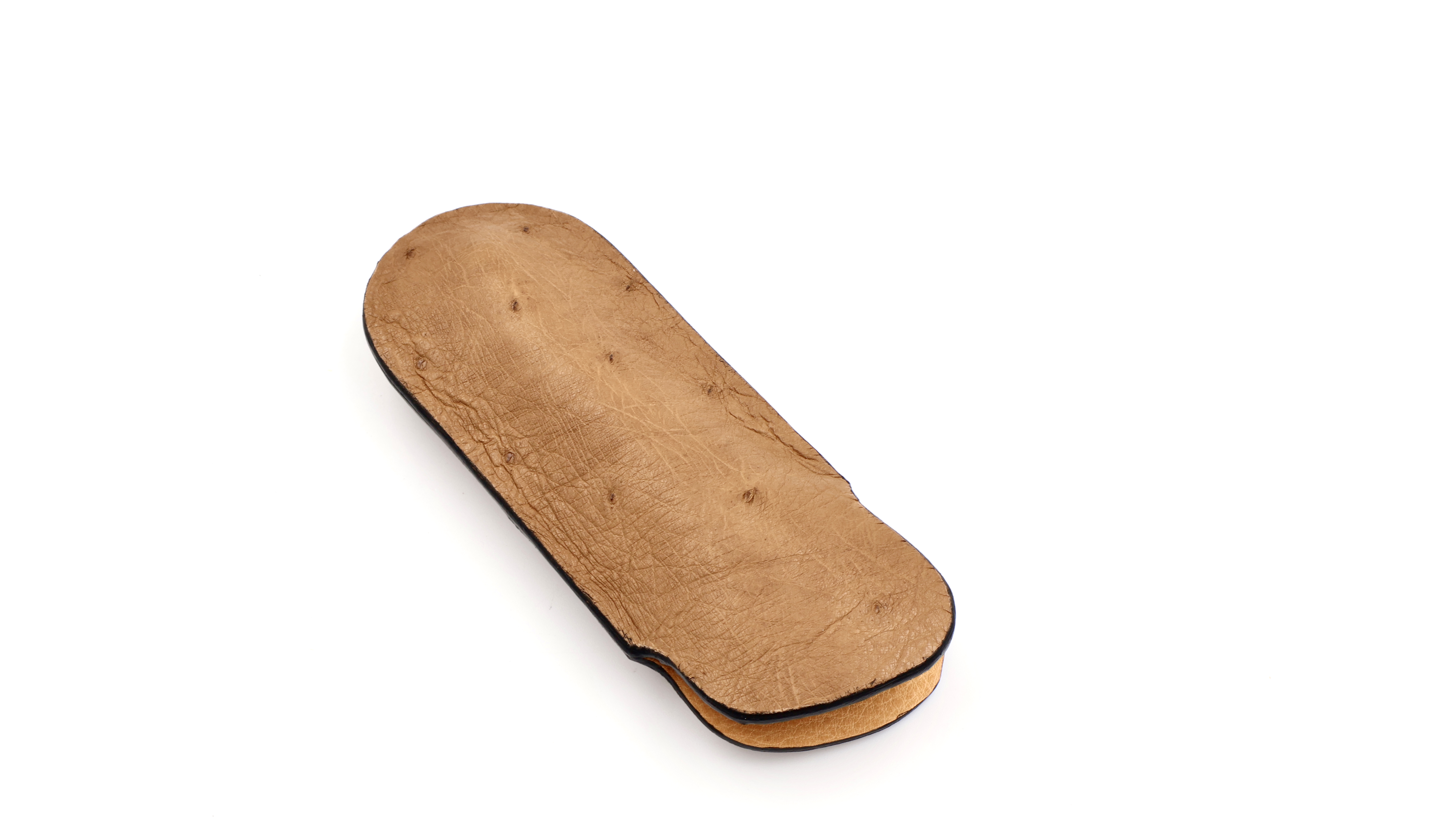 Atelier N°7 Stecketui Straussenleder camel farben  14,5 cm      