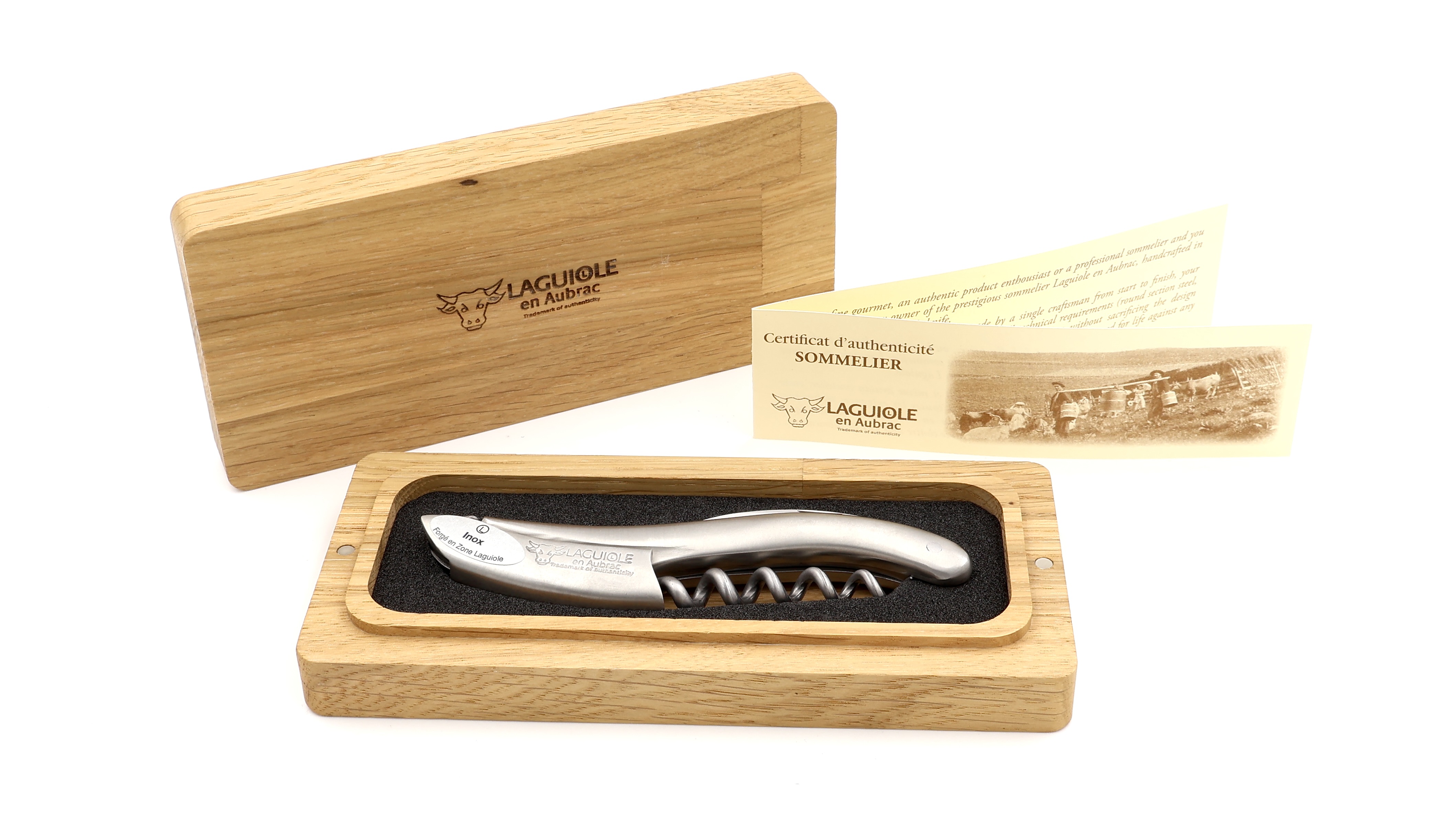 laguiole en Aubrac Sommelier knife stainless steel mat