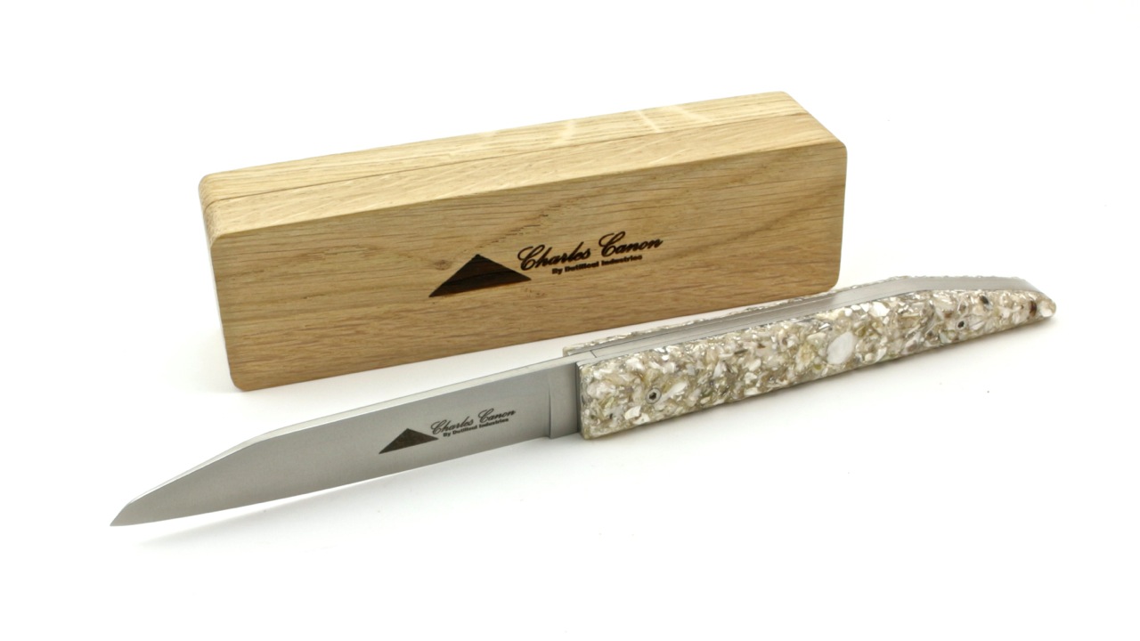 IMG_2163 Charles Canon L'HUÎTRE Griff polierte Austernschalen, stabilisiert