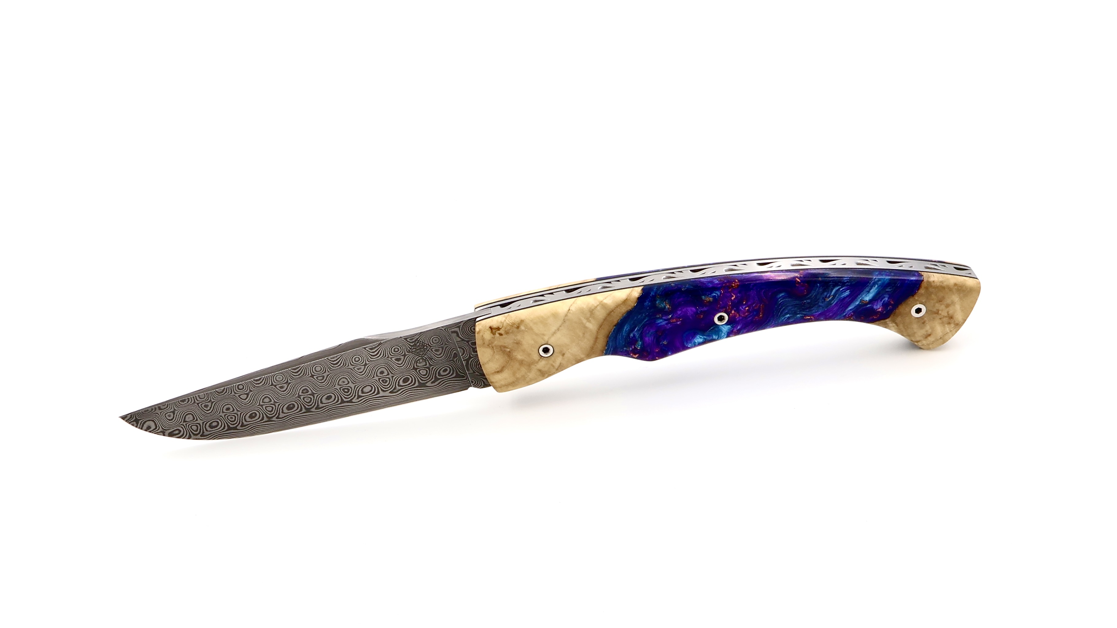 KLEOS folding knife LYKOS hybrid damascus blade