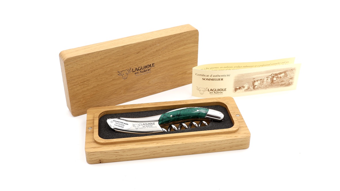 Laguiole en Aubrac Sommeliermesser Jade besondere Biene