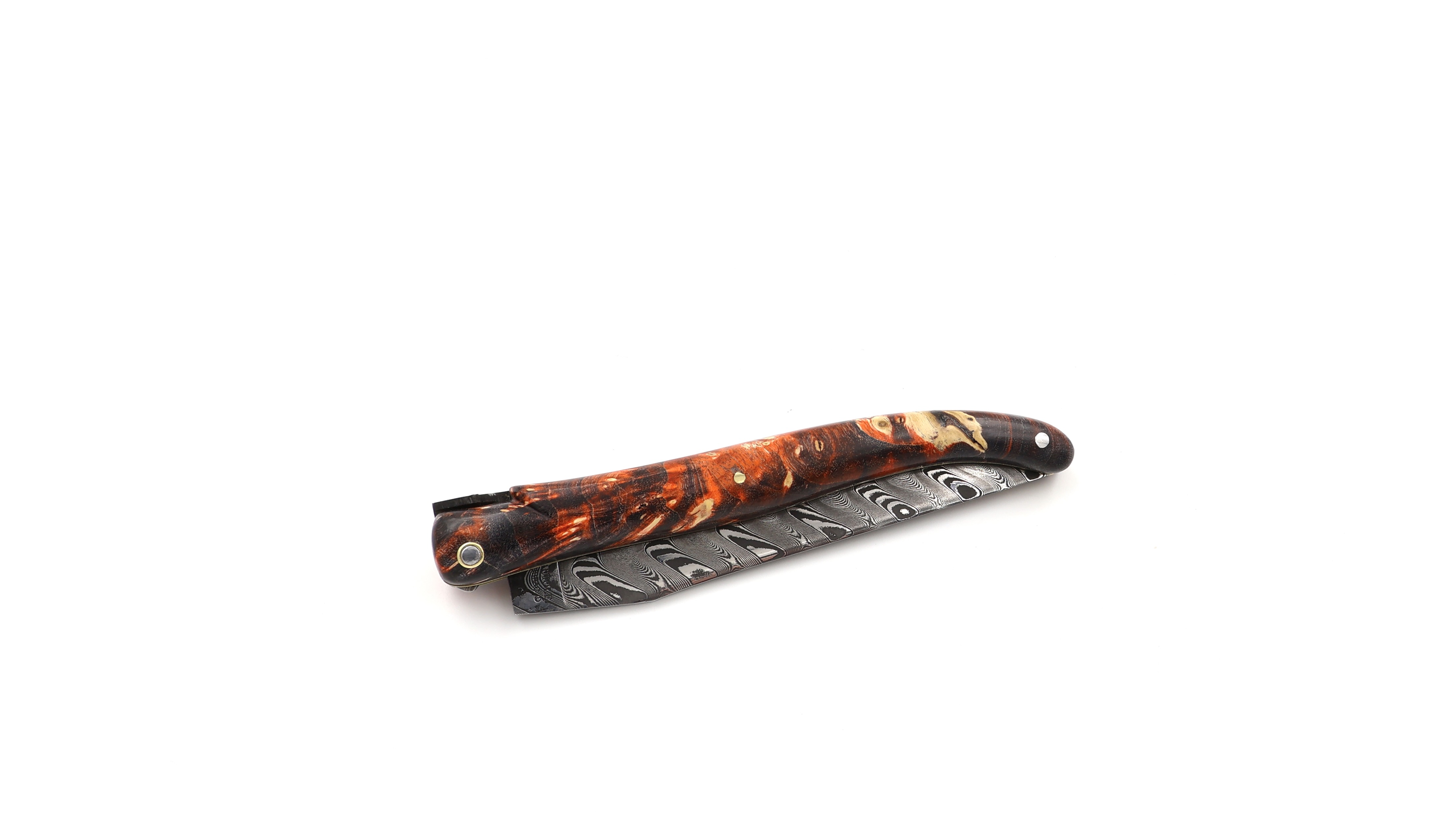 Laguiole en Aubrac Laguiole elder burl DSC® Carbondamascus with Space bee 12 cm