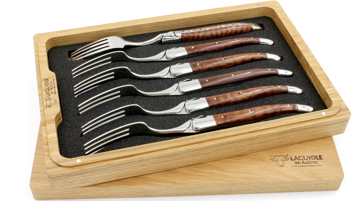 Laguiole en Aubrac Amourette Laguiole Steakgabel Set