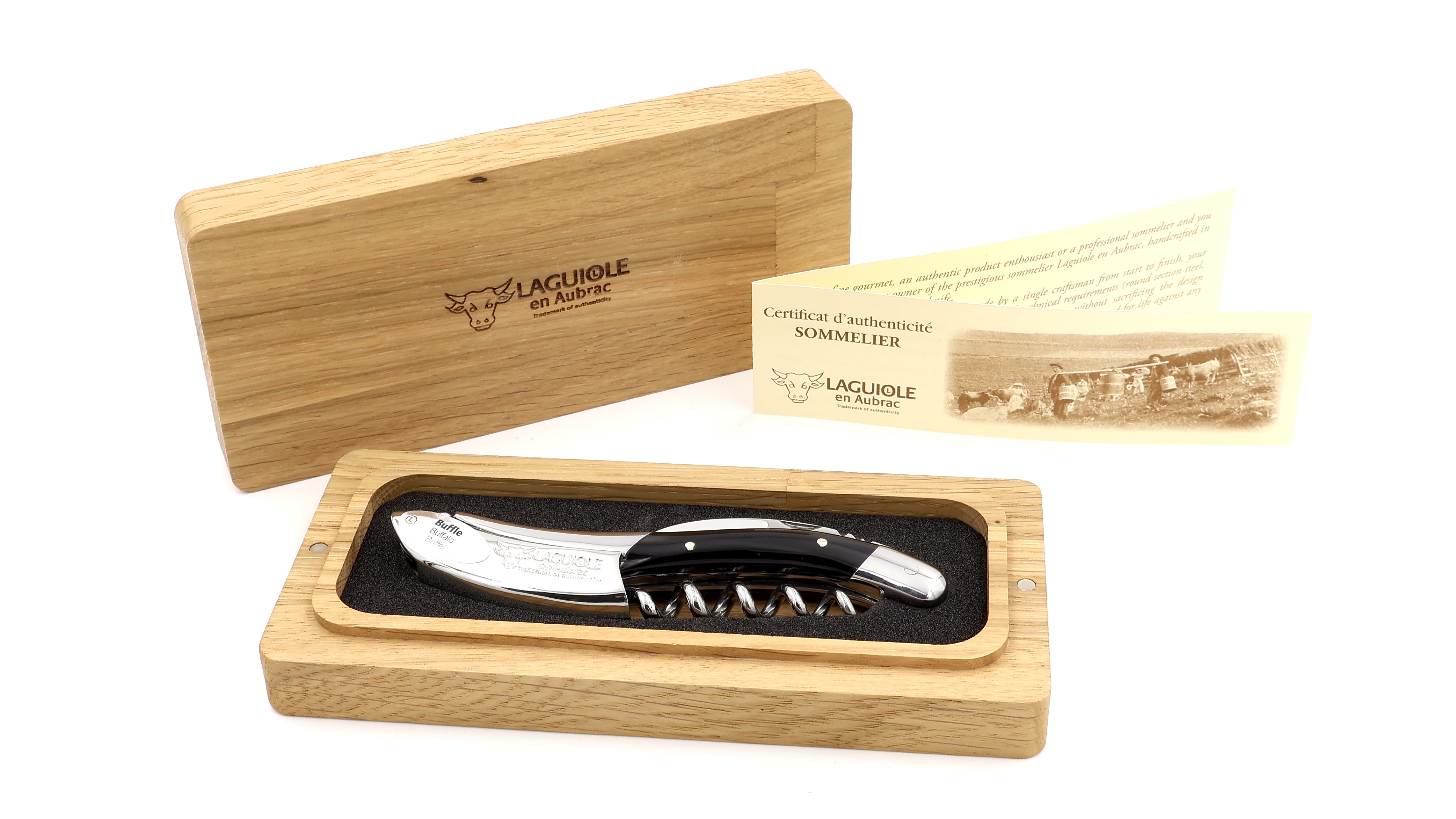 Laguiole en Aubrac Laguiole Sommelier knife Buffalohorn