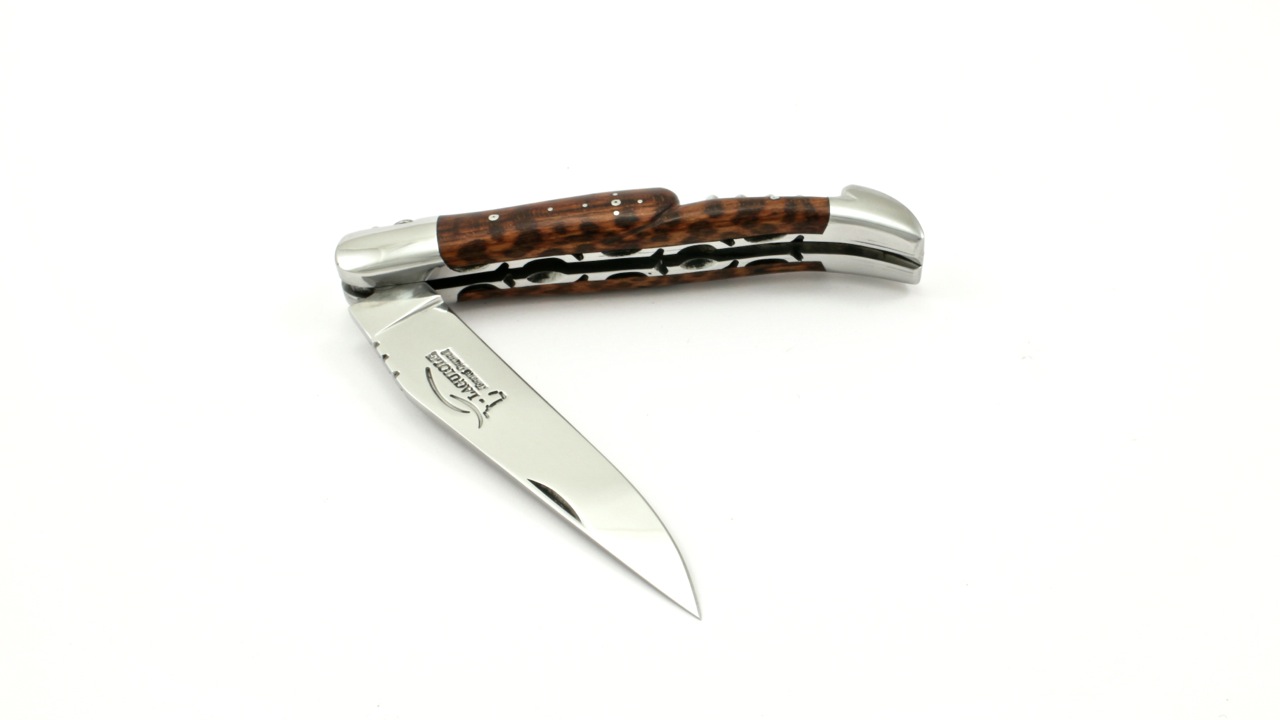 Honoré Durand Laguiole knife Prestige doubleplates snakewood corkscrew 14C28 sandvik steel 12 cm