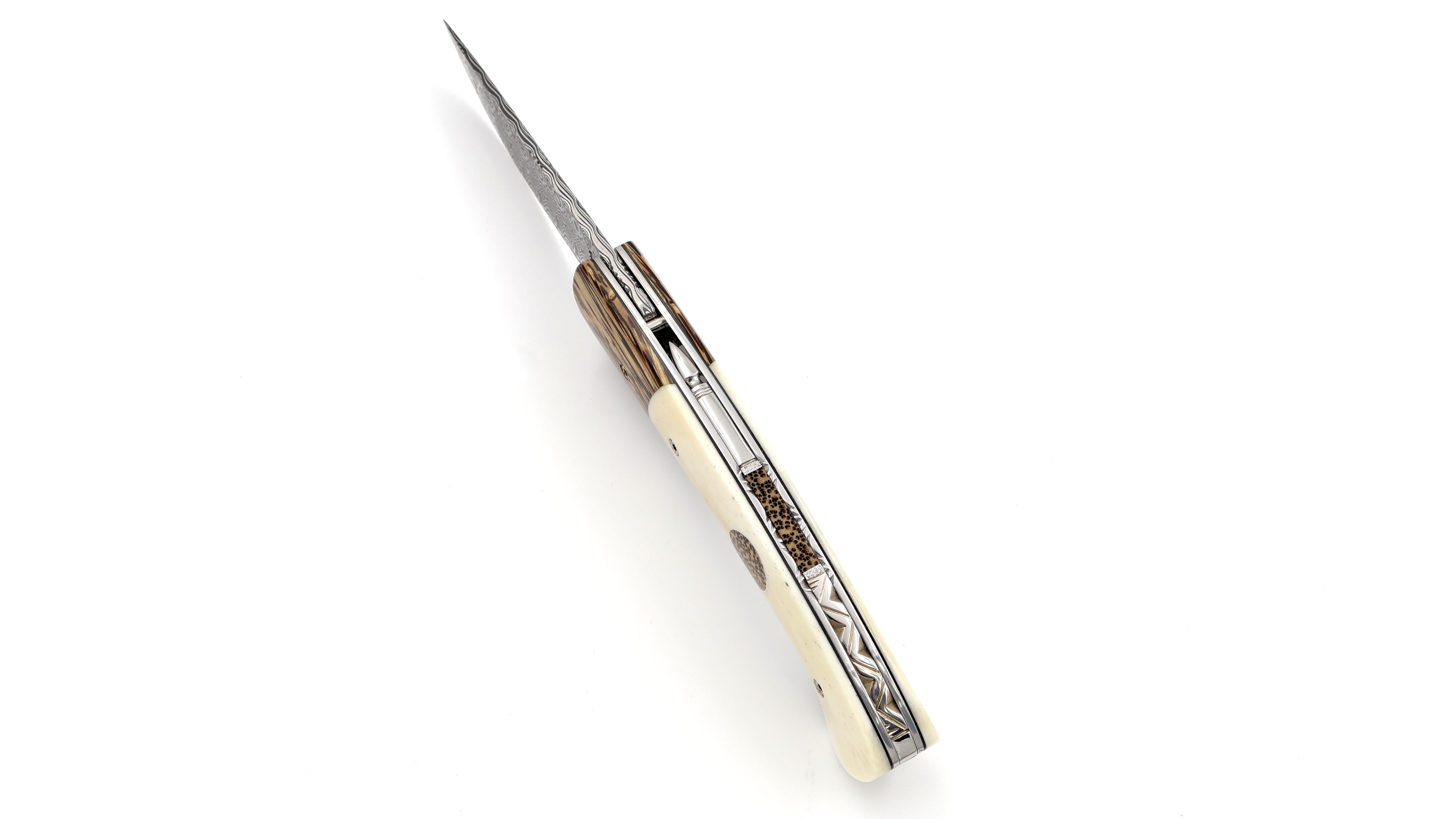 MANU LAPLACE 1515 ZULU palmwood and buffalo bone damascus