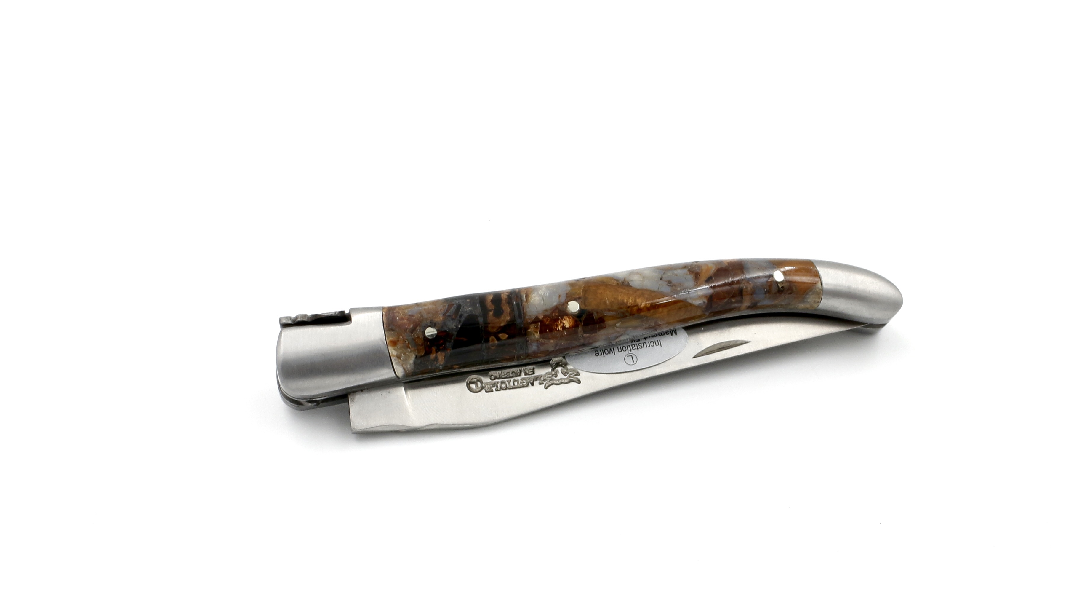 FA7726D1-F43C-4090-9CBB-339F1EADB4F0_1_201_a Laguiole en Aubrac FUSION grau Mammutelfenbein Doppelplatine 12 cm