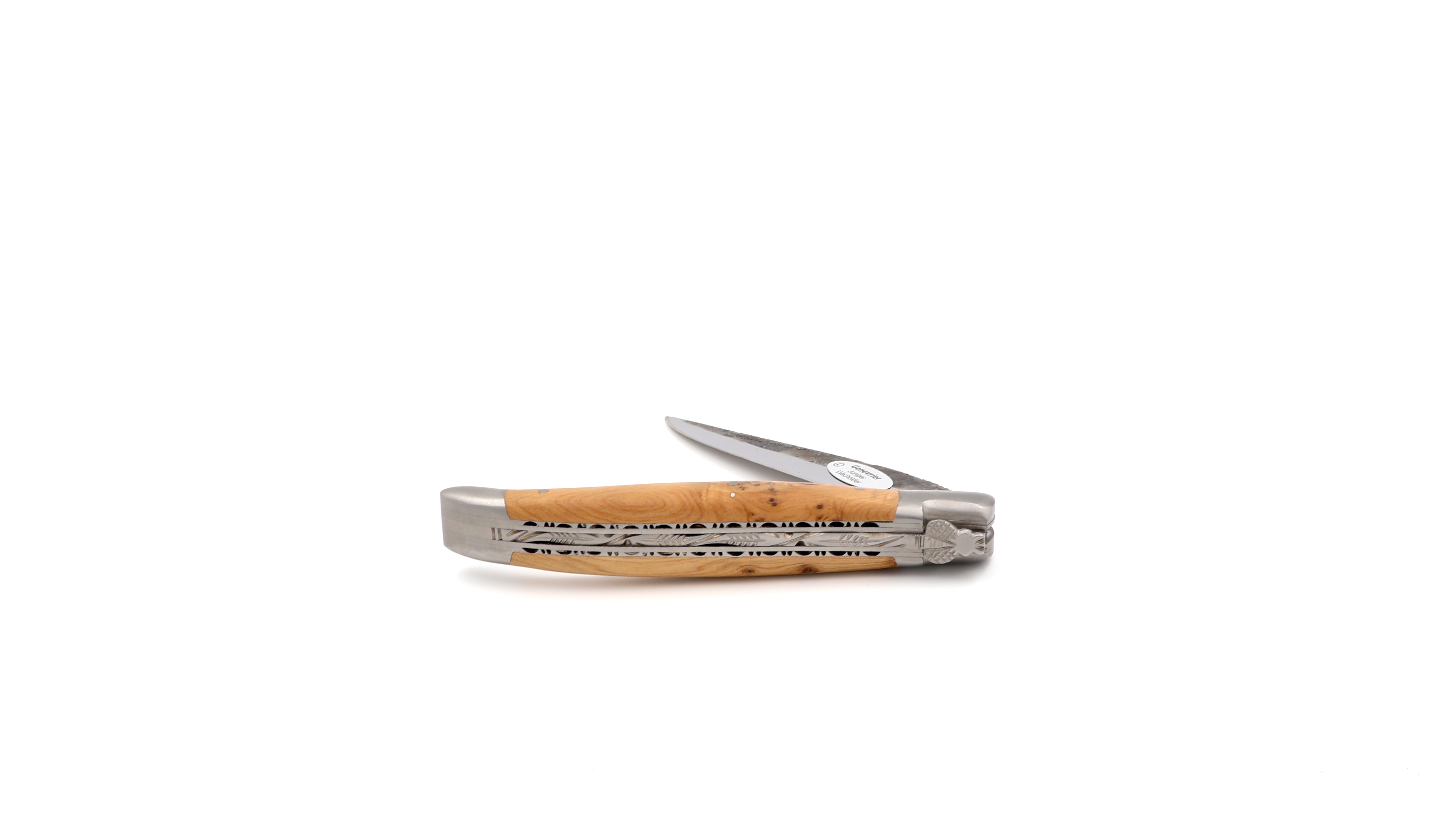 Laguiole en Aubrac Brut de Forge Wacholder Doppelplatine 12 cm