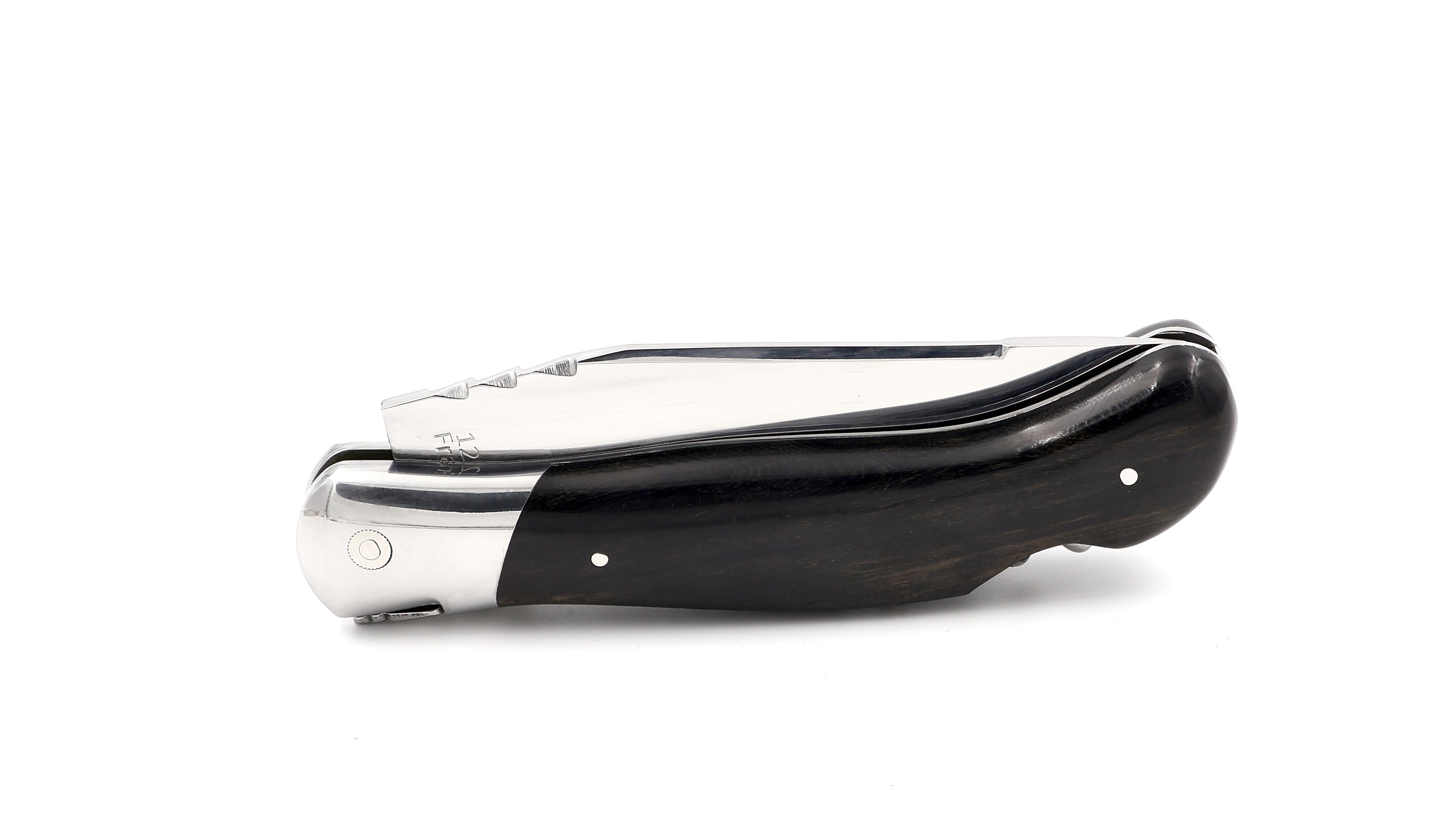 ARBALETE G. David Laguiole Jagdmesser NATURE mit Korkenzieher Ebenholz poliert 12 cm