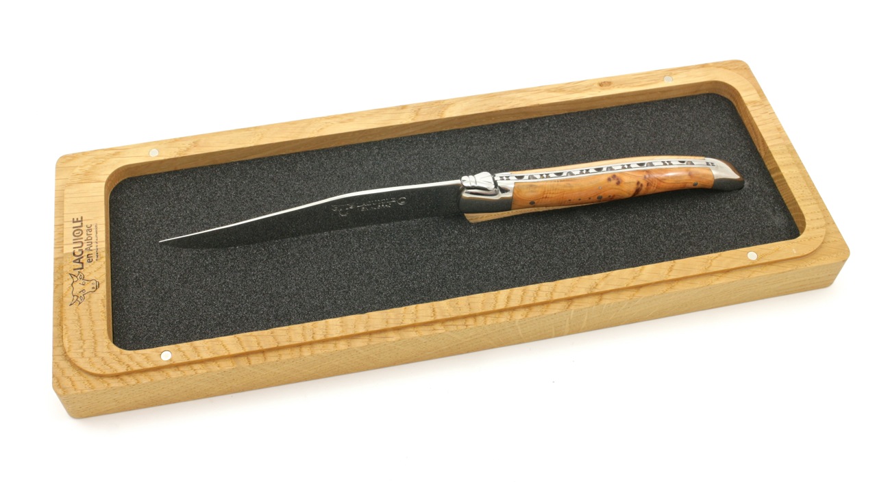 Laguiole en Aubrac Laguiole Laguiole steakknife juniper wood shiny