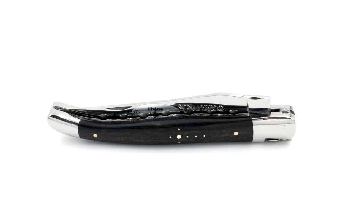 Laguiole en Aubrac doubleplate knife Ebony 12 cm