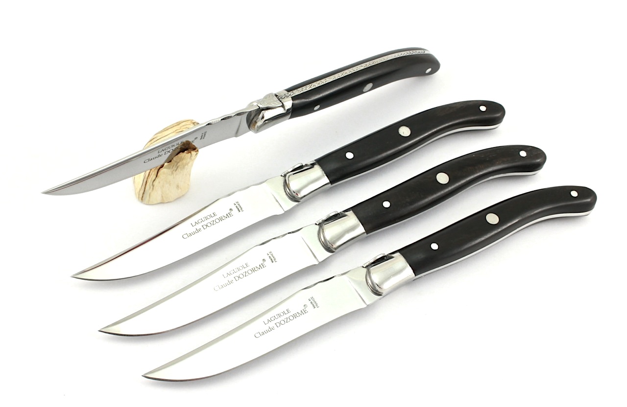 Claude DOZORME Laguiole Steakmesser Set 4-tlg. Ebenholz