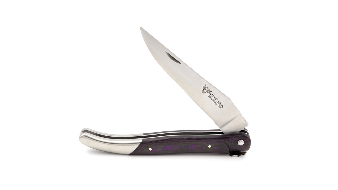 Laguiole en Aubrac Laguiole knife FAT Carbon purpel haze