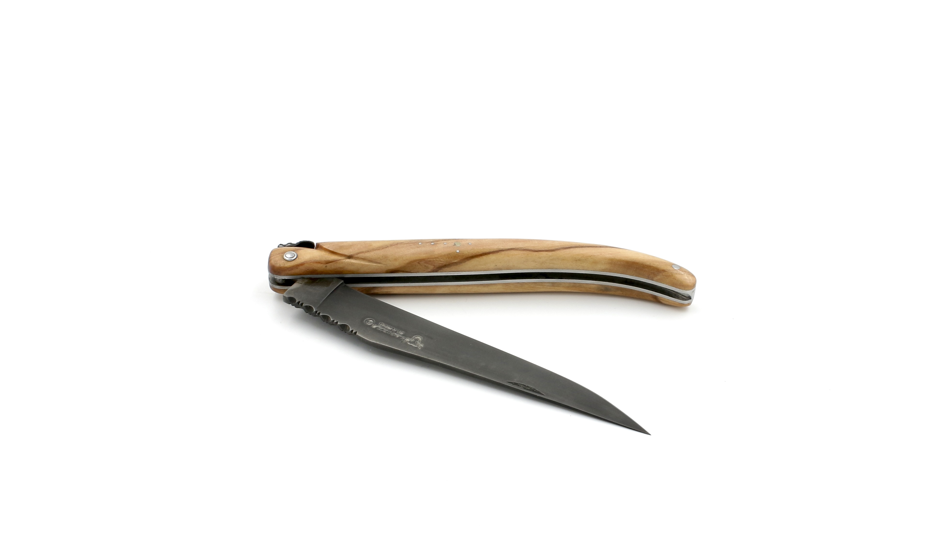 Laguiole en Aubrac 14 cm Olive Carbonklinge antik