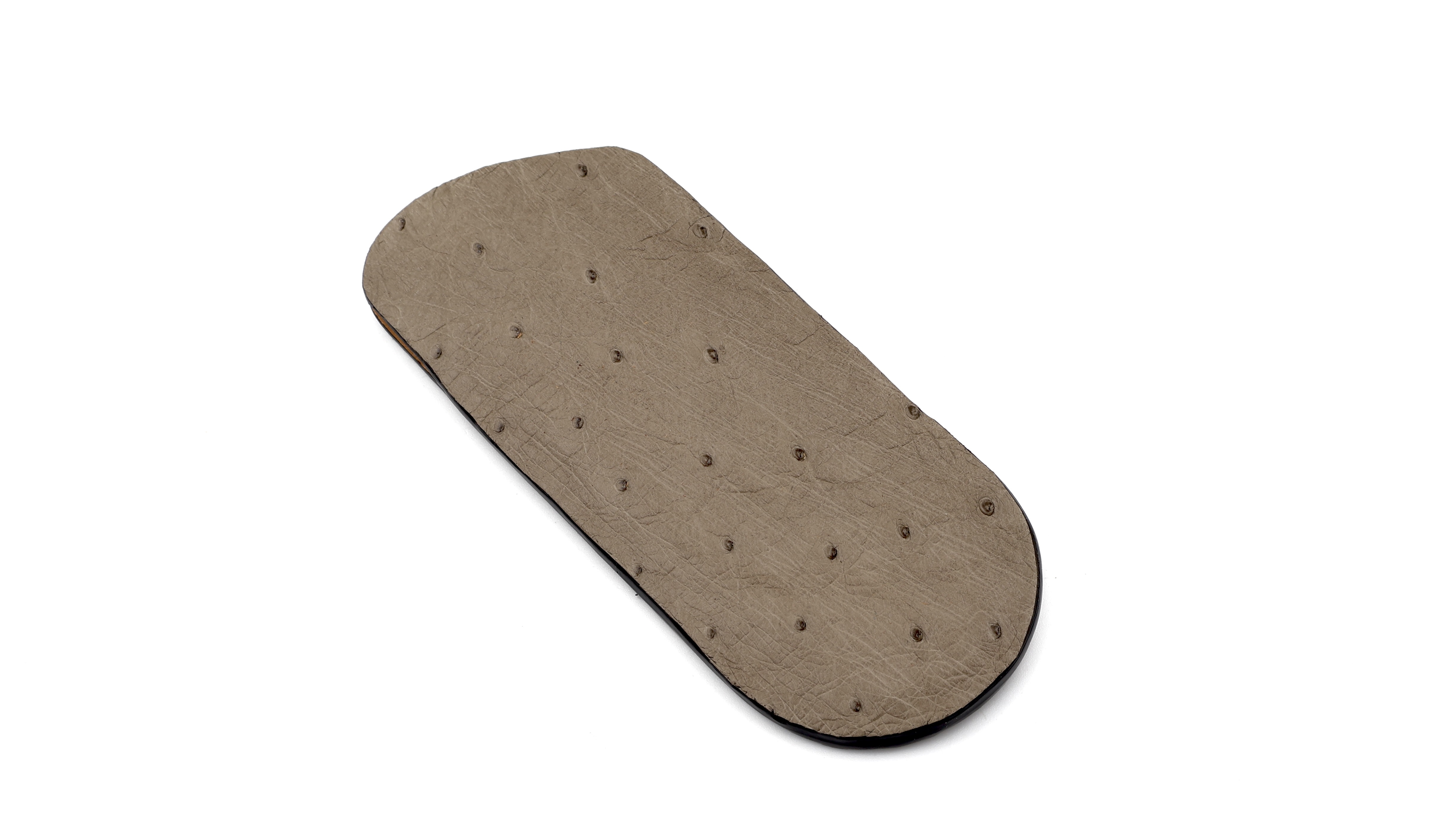 Atelier N°7 ostrichleather grey- brown 14 cm