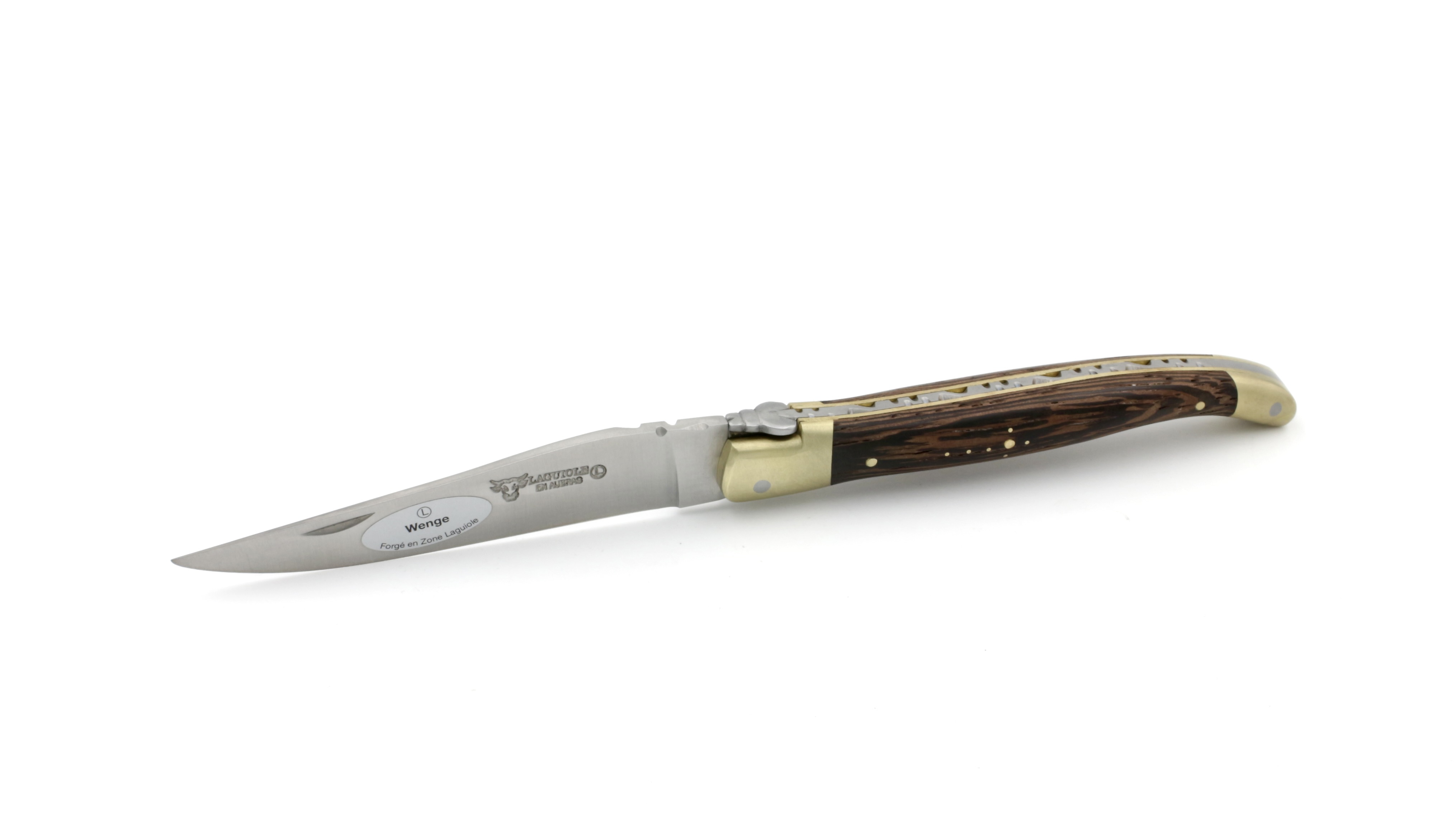 Laguiole en Aubrac Wenge Holz Messingbacken matt 12 cm 
