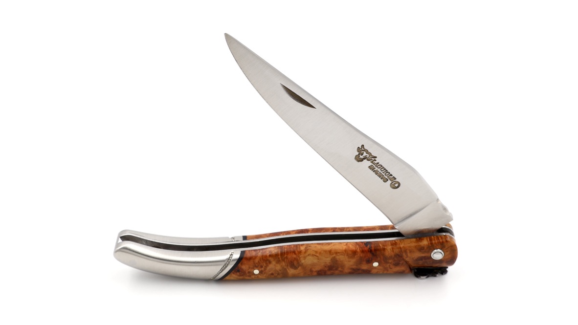 Laguiole en Aubrac Laguiole knife gold-amboina burlwood