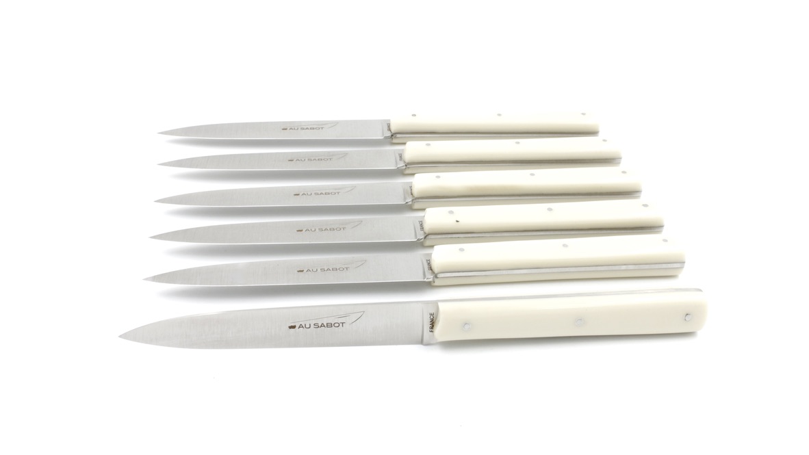 AU SABOT Richelieu steakknives set of 6 POM creme