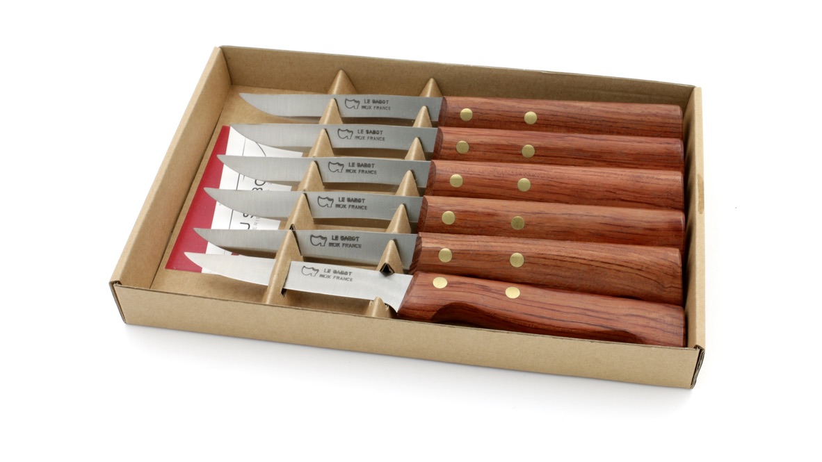 AU SABOT rustikales Steakmesser Set 6-teilig Bubinga