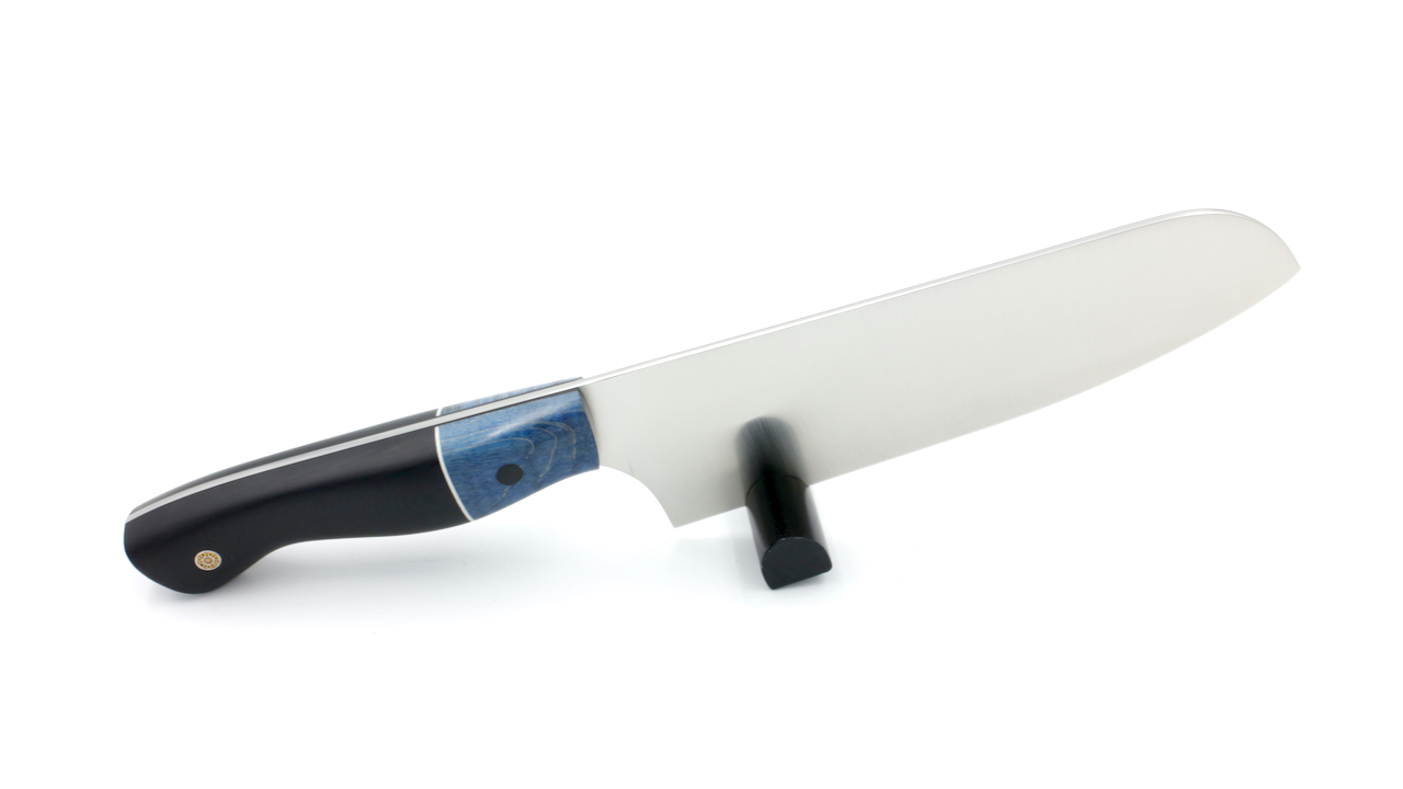 VT-EmAI01-S-1 KLEOS Prestige Kochmesser SANTOKU stabilisierte Buche /G10 Klinge 14C28N