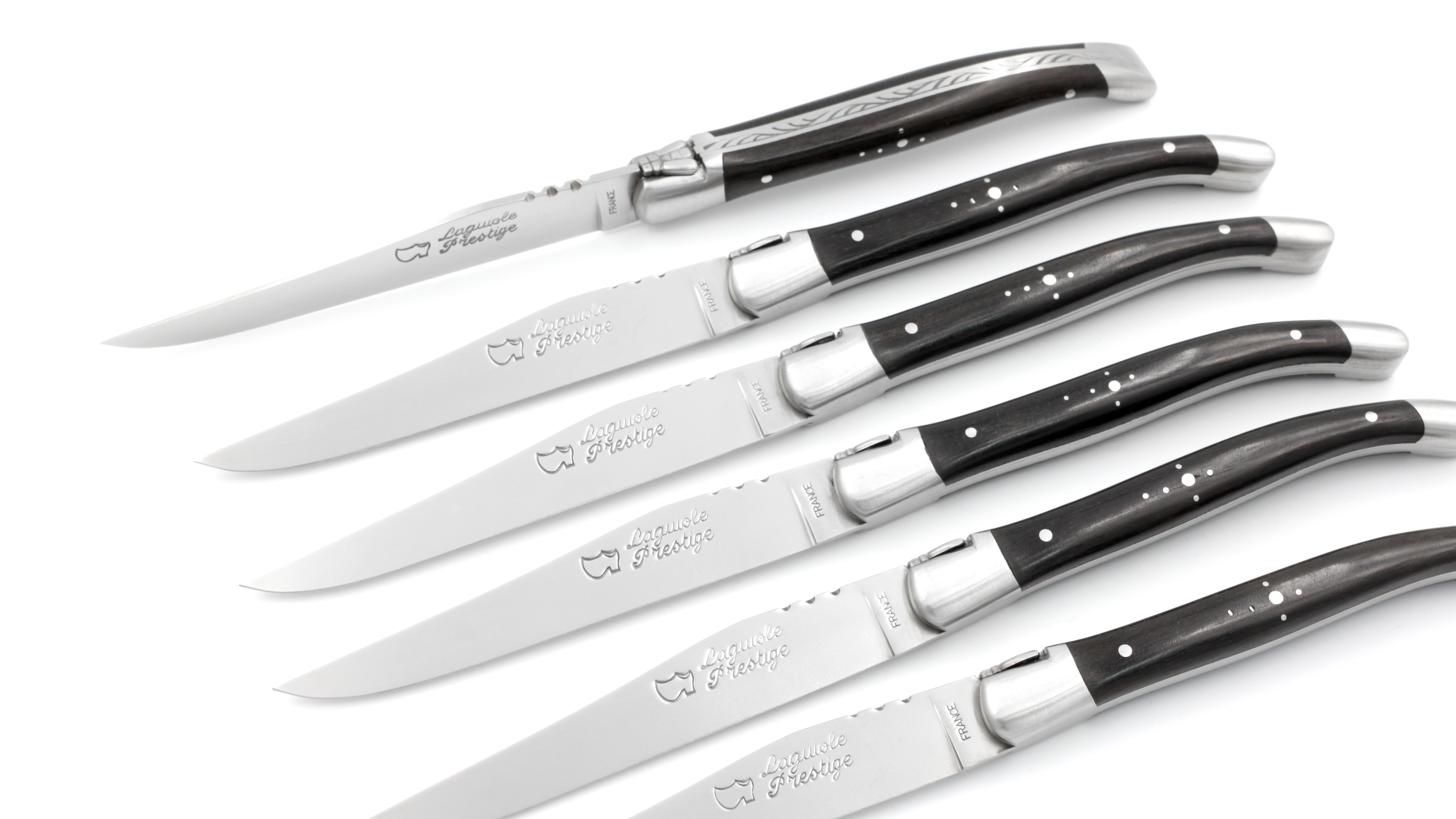 AU SABOT Laguiole Prestige Steakmesser Ebenholz Set 6-teilig