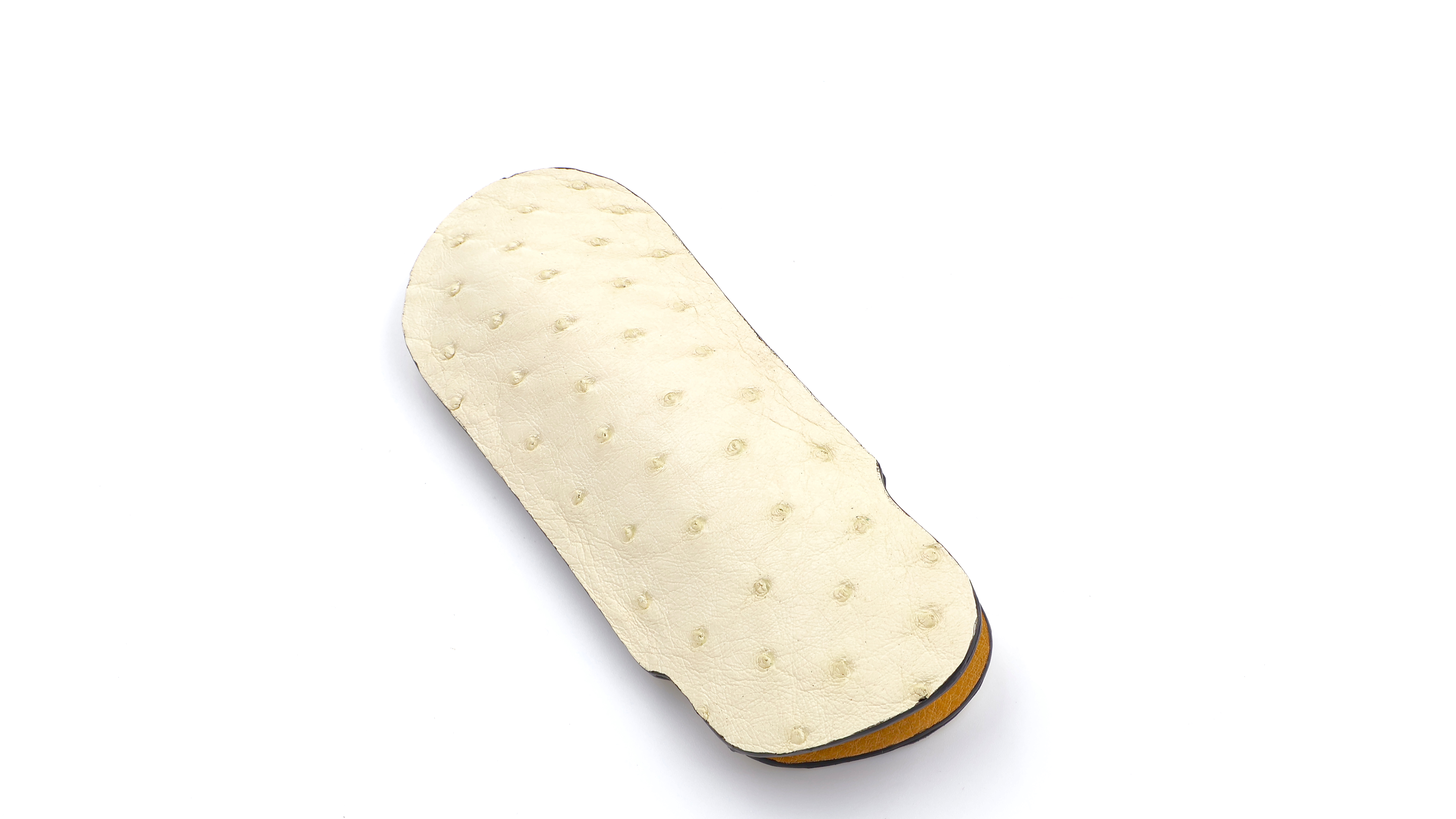 Atelier N°7 Stecketui Straussenleder elfenbein farben 14,5 cm      