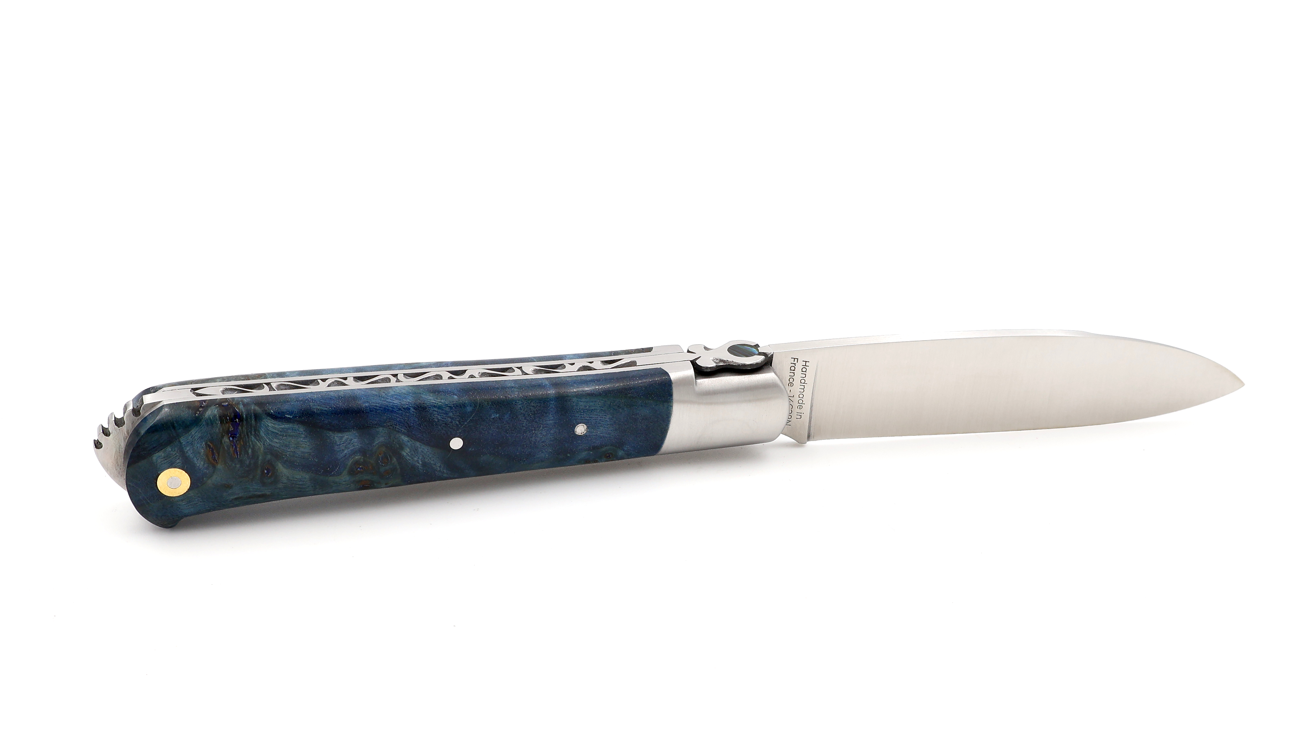 Fontenille Pataud 5 Coqs knife poplar burlwood
