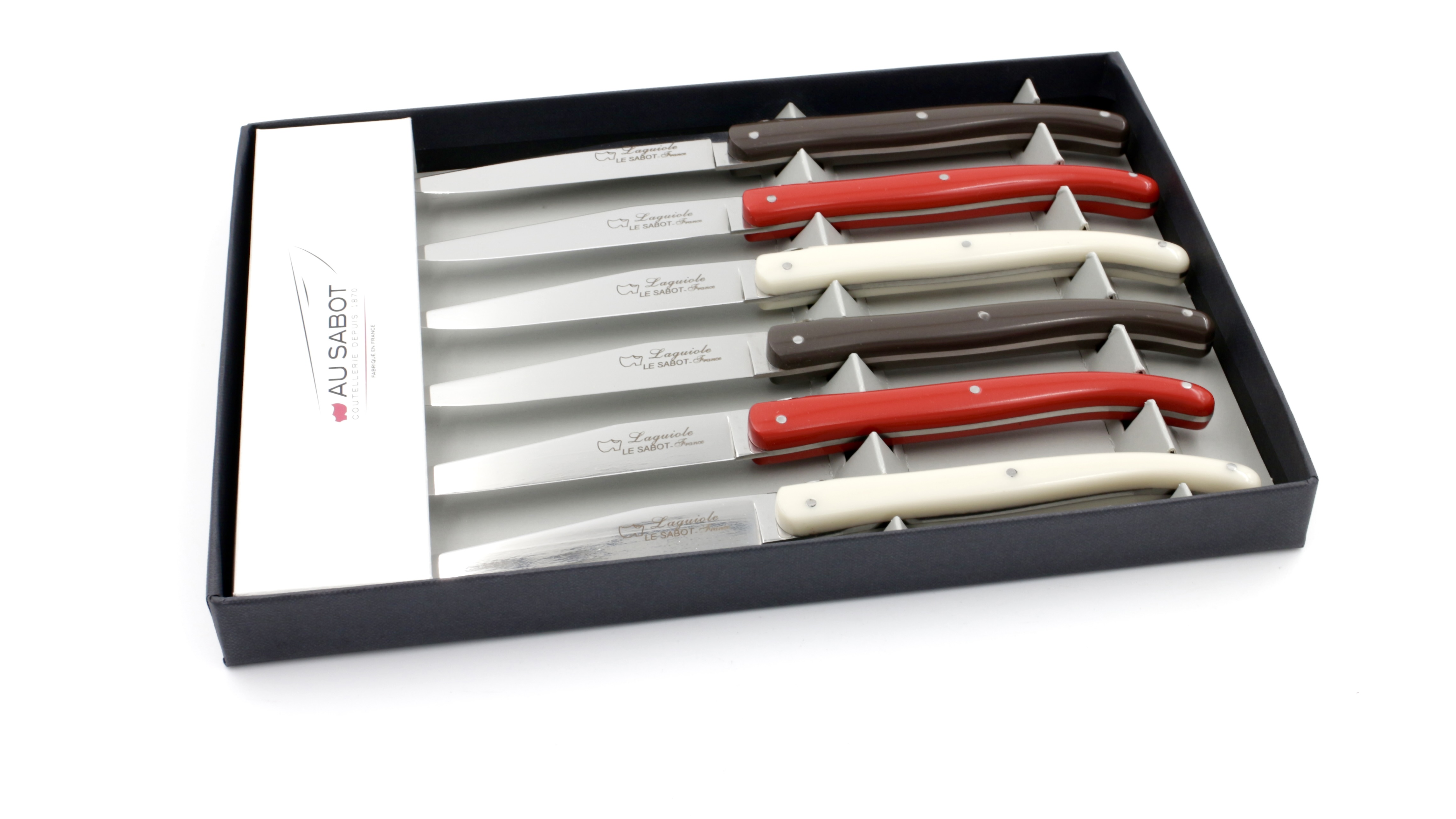 AU SABOT Laguiole Steakmesser Set 6-teilig POM