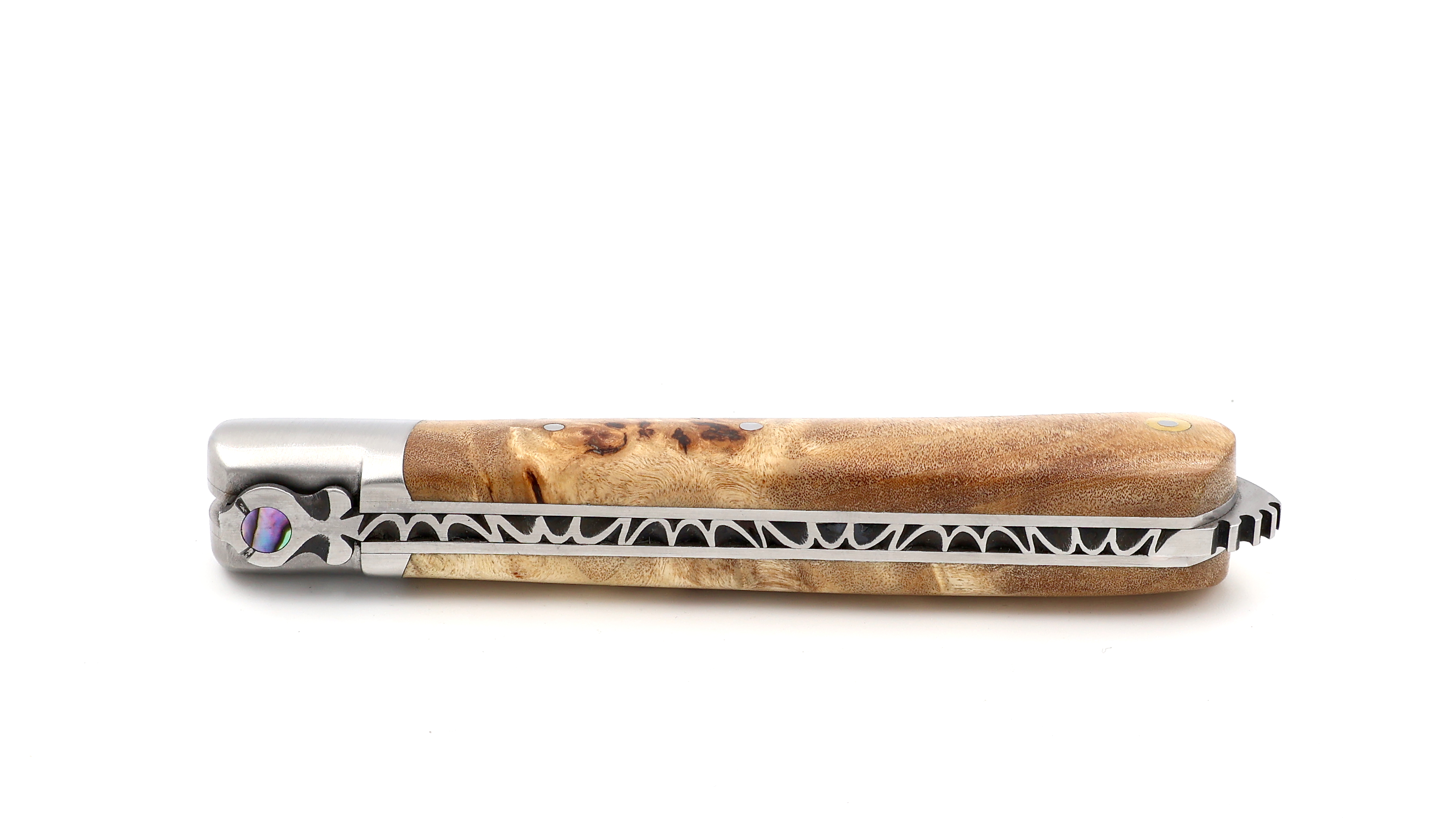 Fontenille Pataud 5 Coqs knife poplar burlwood