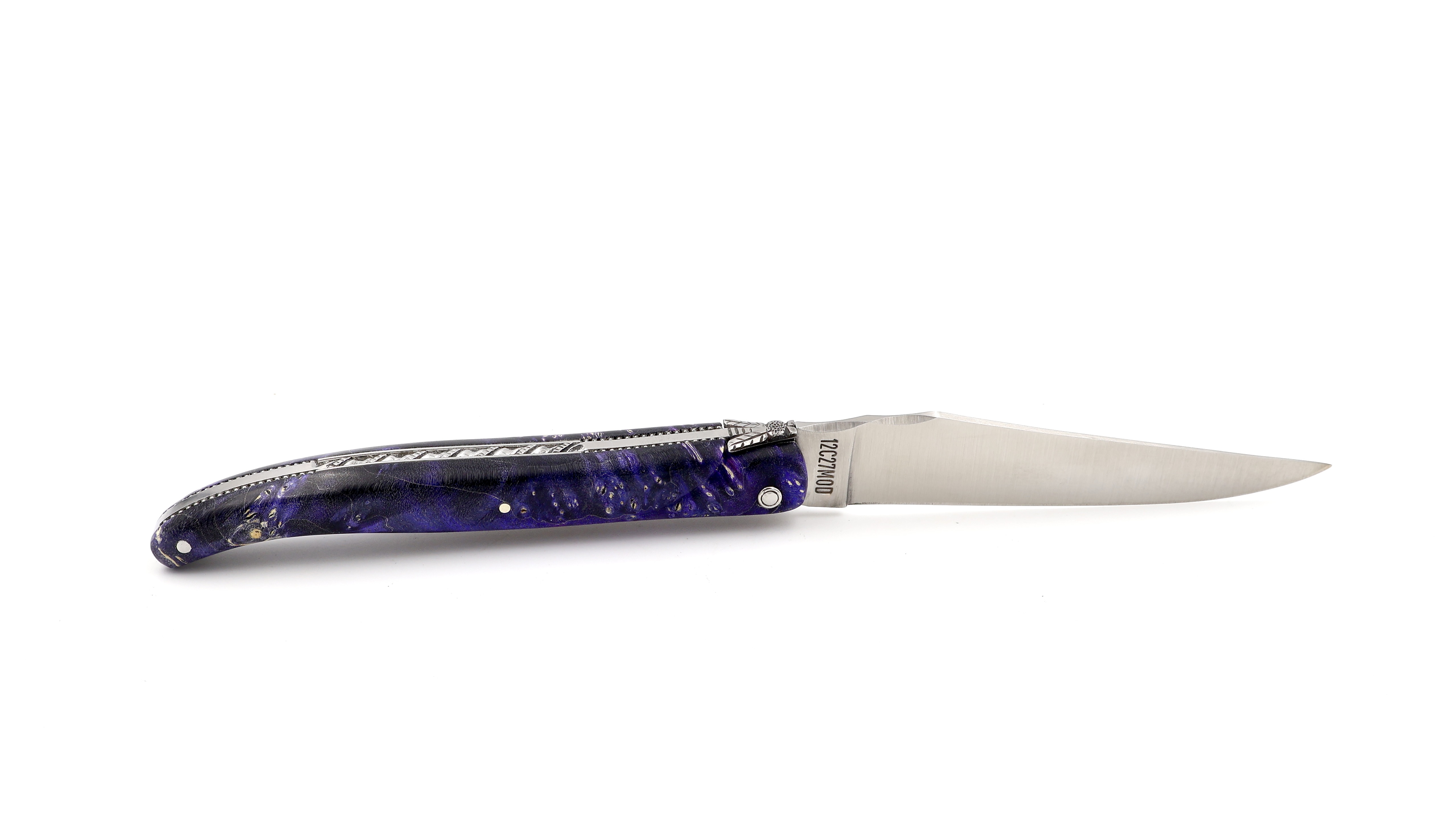 Laguiole en Aubrac Modell Perle Holunderwurzel guillochiert massiver Griff 12 cm