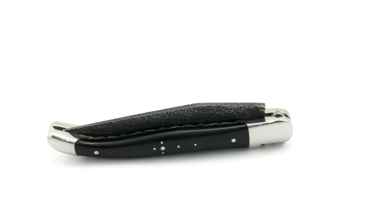 Durand-DP-BDF-BUI Honoré Durand Laguiole Doppelplatine Klinge Brut de Forge Büffelkruste 12 cm