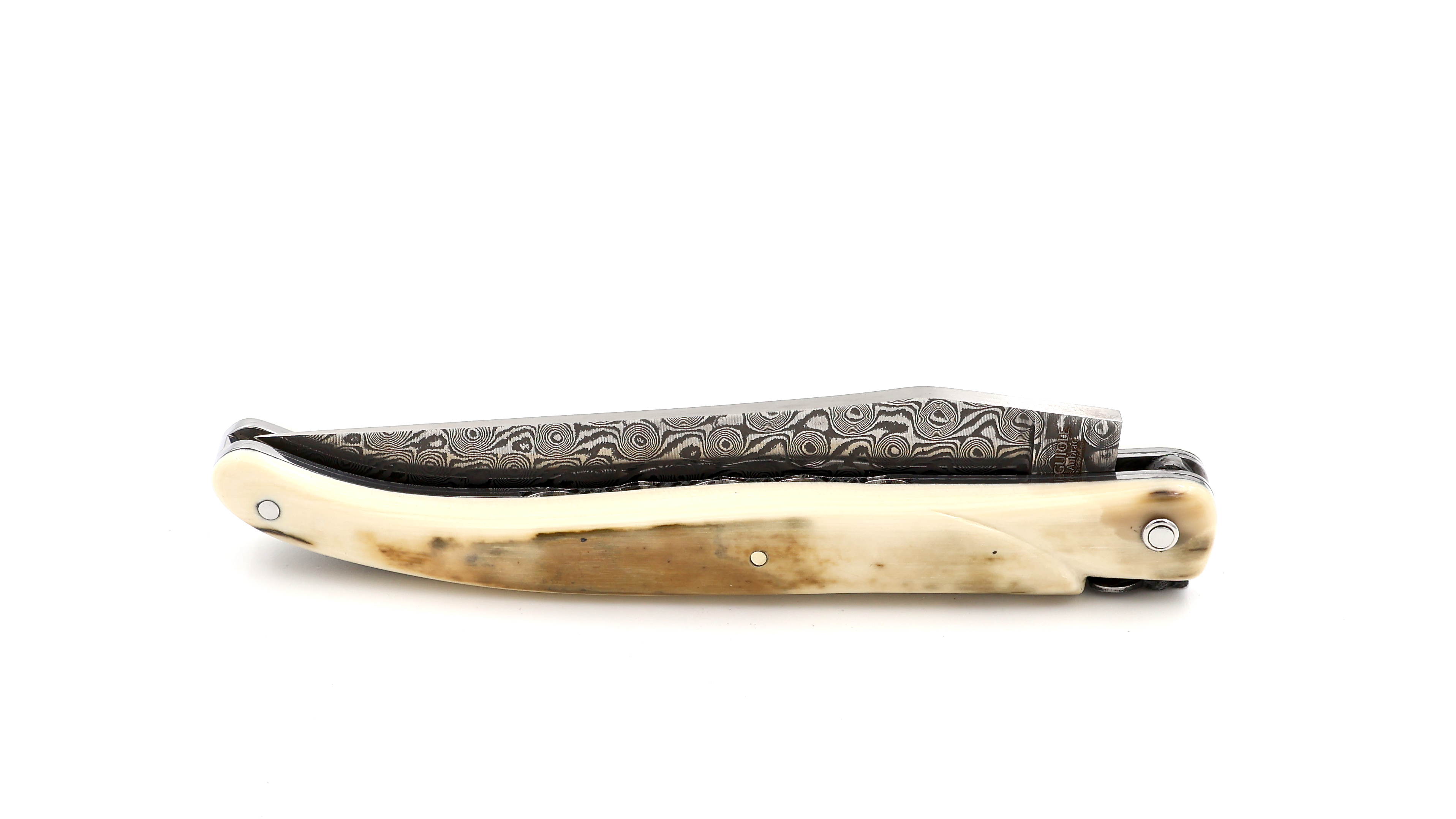 Laguiole en Aubrac DSC® Rosendamast Mammutelfenbeinkruste massiv Doppelplatine 12 cm