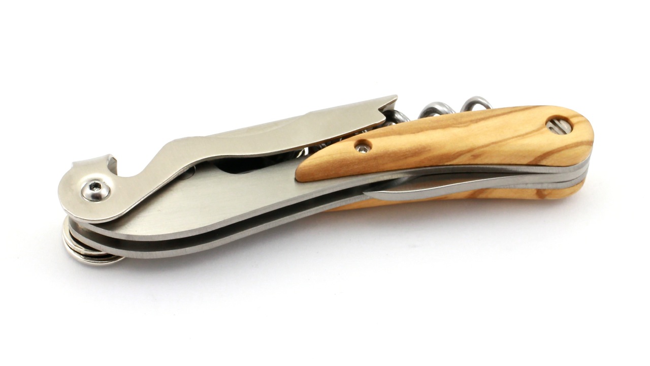 SOM-OL-SAla-90-00 Saladini Sommeliermesser Olive zweistufig