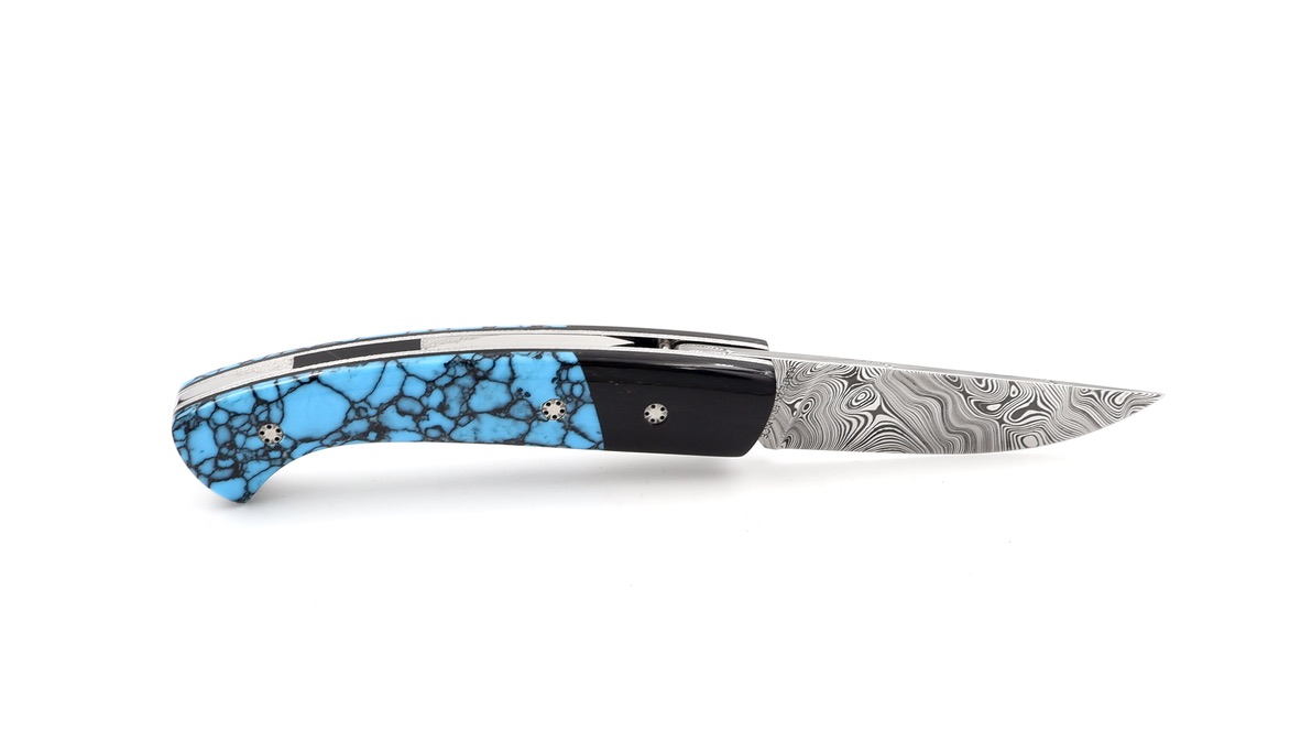 Manu LAPLACE 1515 PETIT Amèrindien Türkis Damastklinge