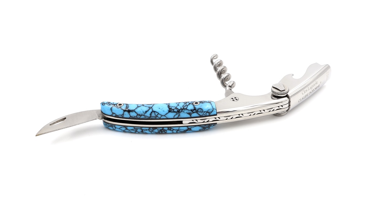 Claude DOZORME CLOS Laguiole sommelier knife turquois stone 