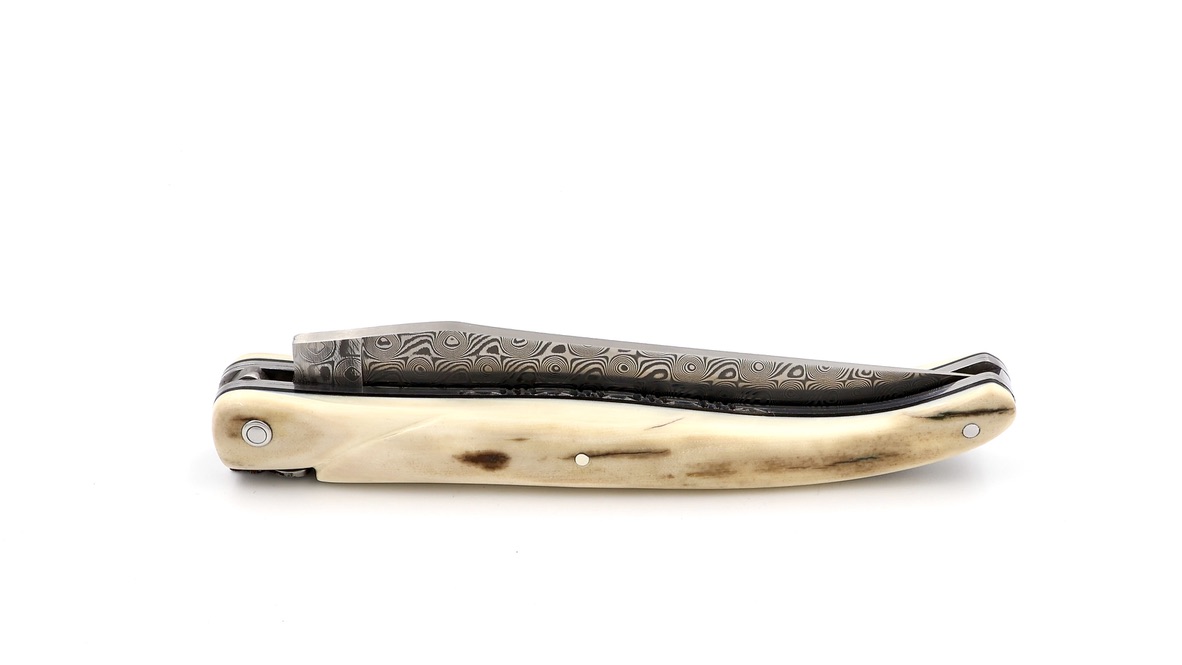 Laguiole en Aubrac DSC® Rosendamast Mammutelfenbein Kruste massiv Doppelplatinen 12 cm  