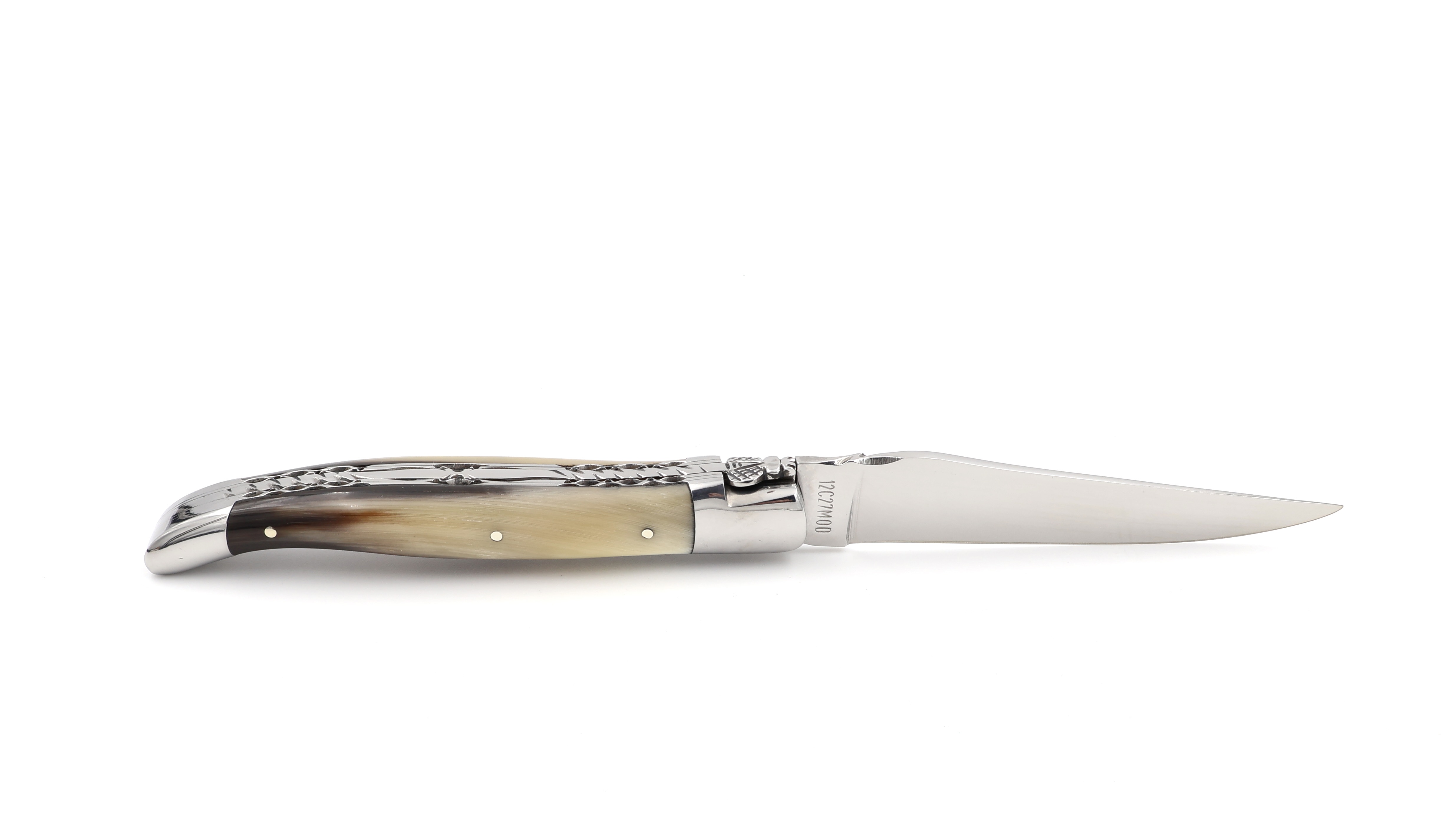 Laguiole en Aubrac doubleplate knife Horn tip 12 cm